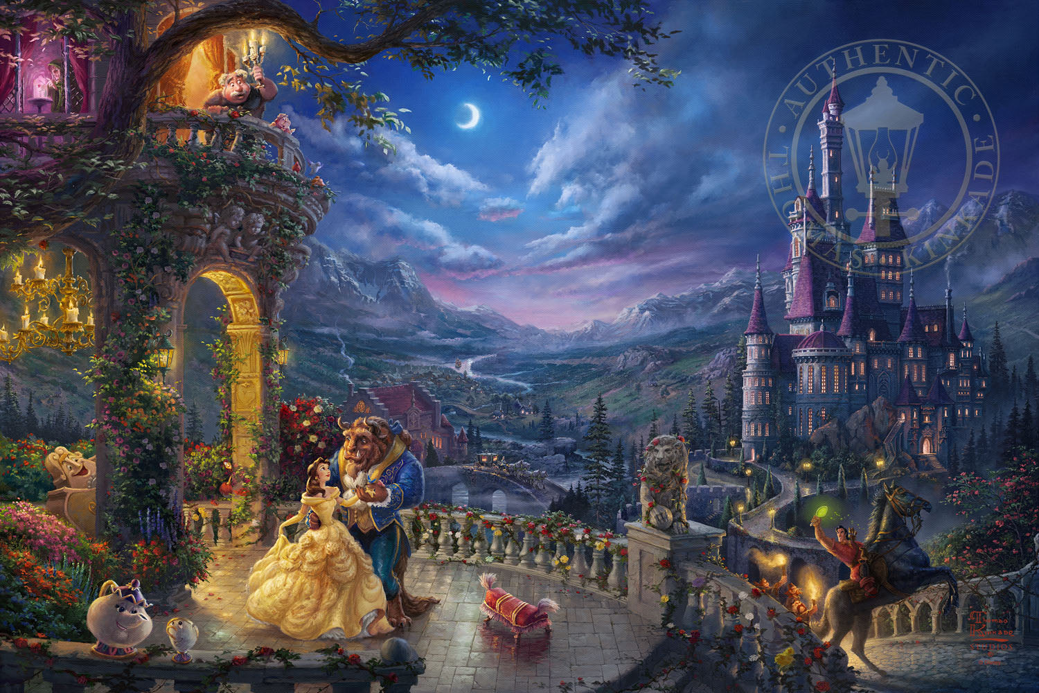 Disney Beauty and the Beast Falling in Love - Jewel Edition Art – Thomas  Kinkade Studios
