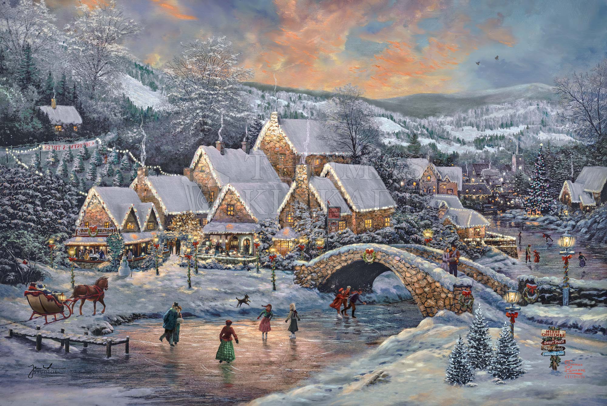 Christmas at Lamplight Village Thomas Kinkade Studios Thomas Kinkade Christmas Village