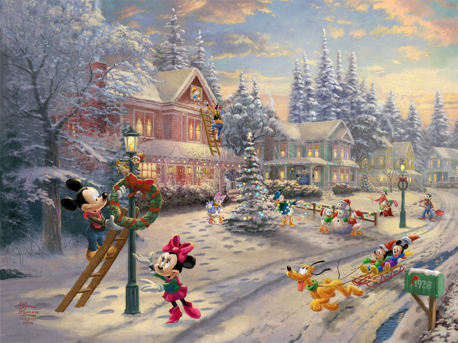 Disney Christmas Background Cloth Mickey Christmas Atmosphere