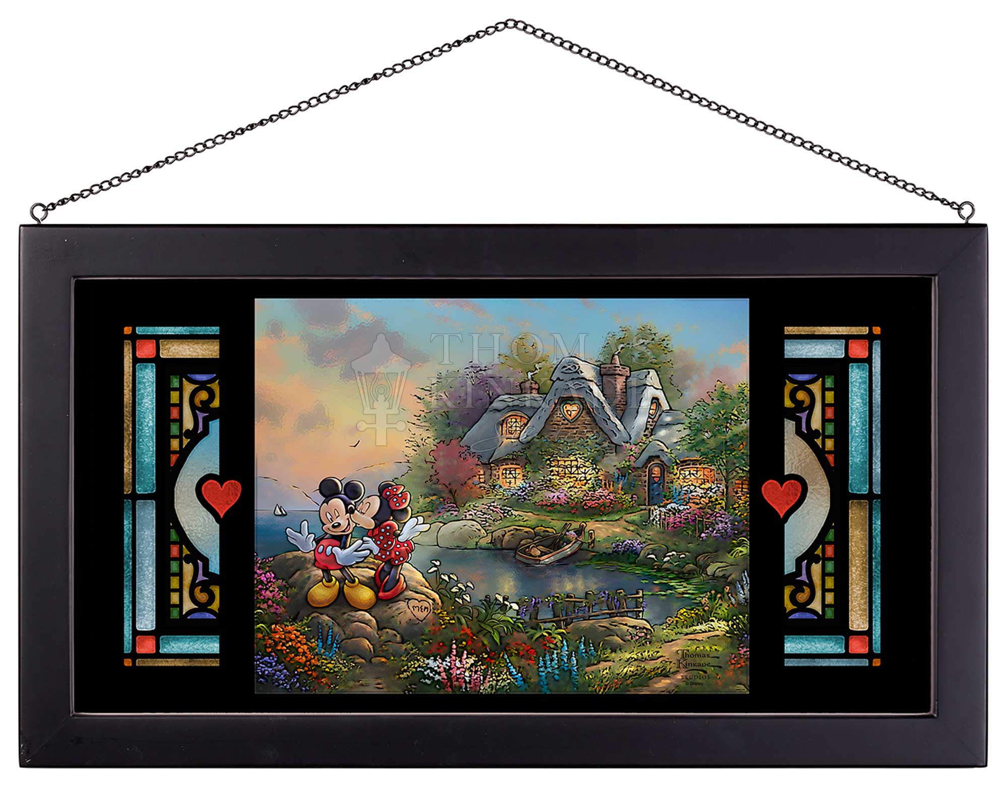 Disney Mickey Mouse And Minnie Mouse The Perfect Pair Hard-Fired Stained  Glass Suncatcher Collection Featuring Artwork By Thomas Kinkade Studios
