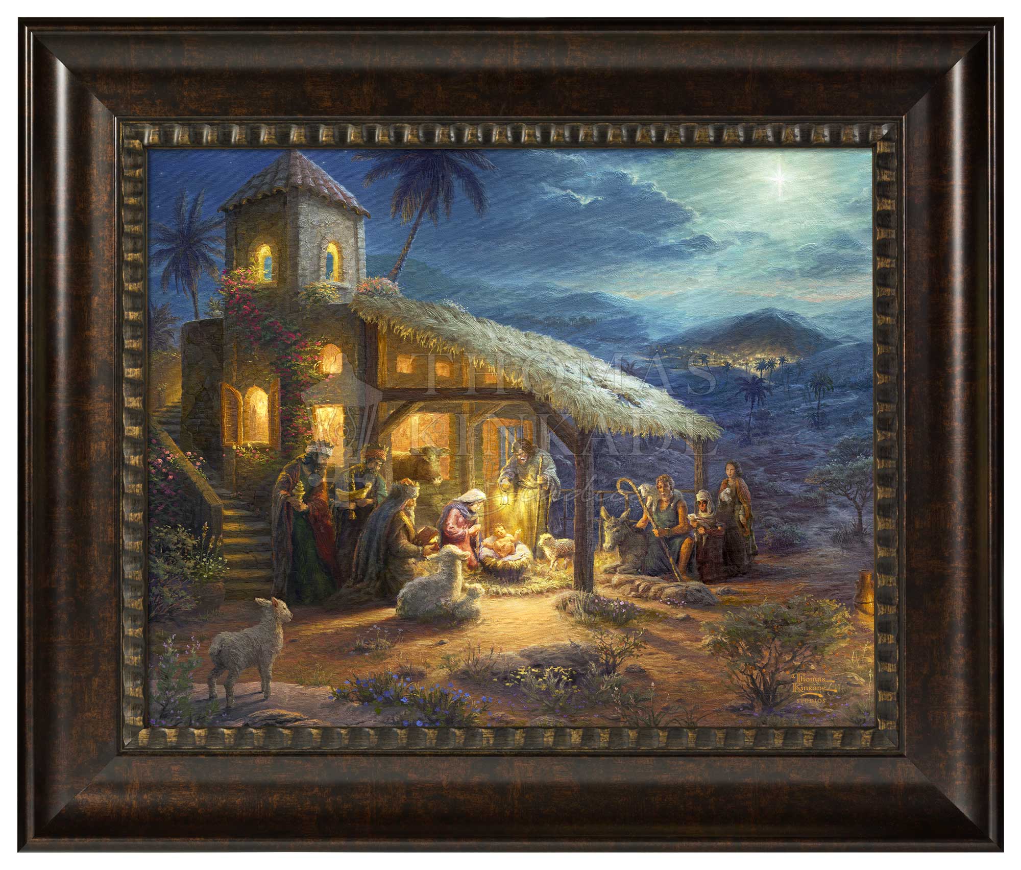 Framed Christmas Picture, Nativity, 16” x 20, Canvas