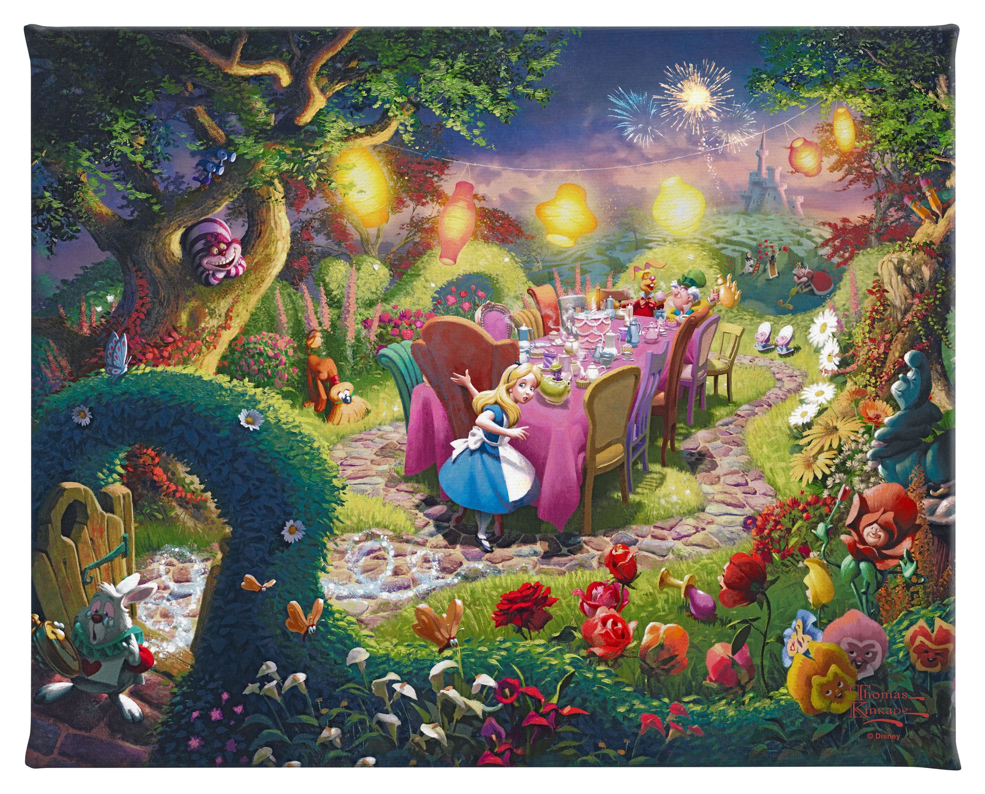 Thomas Kinkade Studios - Disney Mad Hatter's Tea Party - Jewel Edition Art 12 x 18 / JE / Unframed