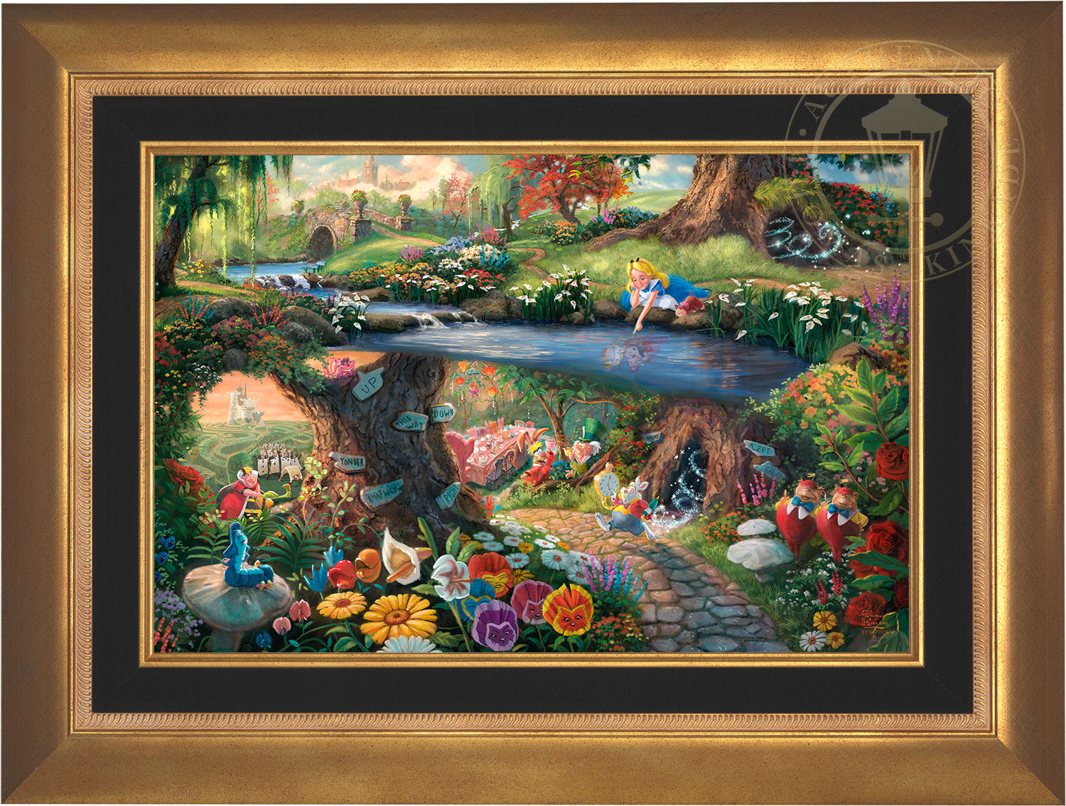Thomas Kinkade Studios - Disney Alice in Wonderland - Jewel Edition Art 12 x 18 / JE / Unframed