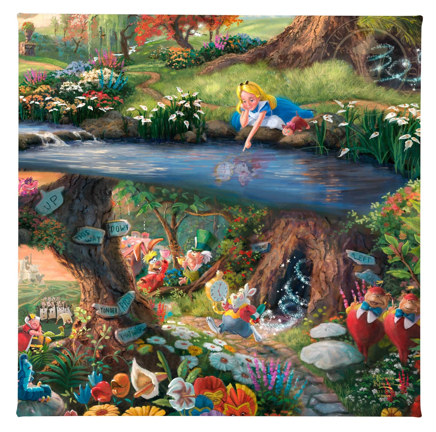 Thomas Kinkade Disney Alice in Wonderland Gallery Wrapped Canvas