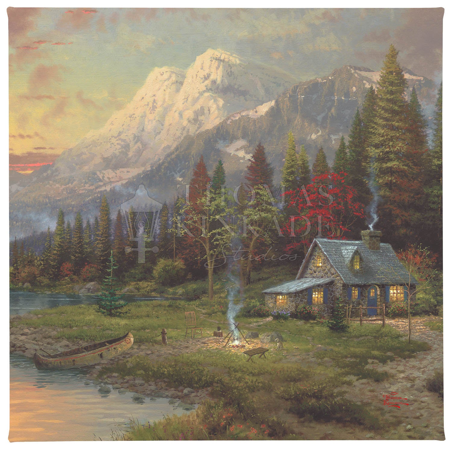 Thomas Kinkade Evening Majesty 14 x 14 Gallery Wrapped Canvas-