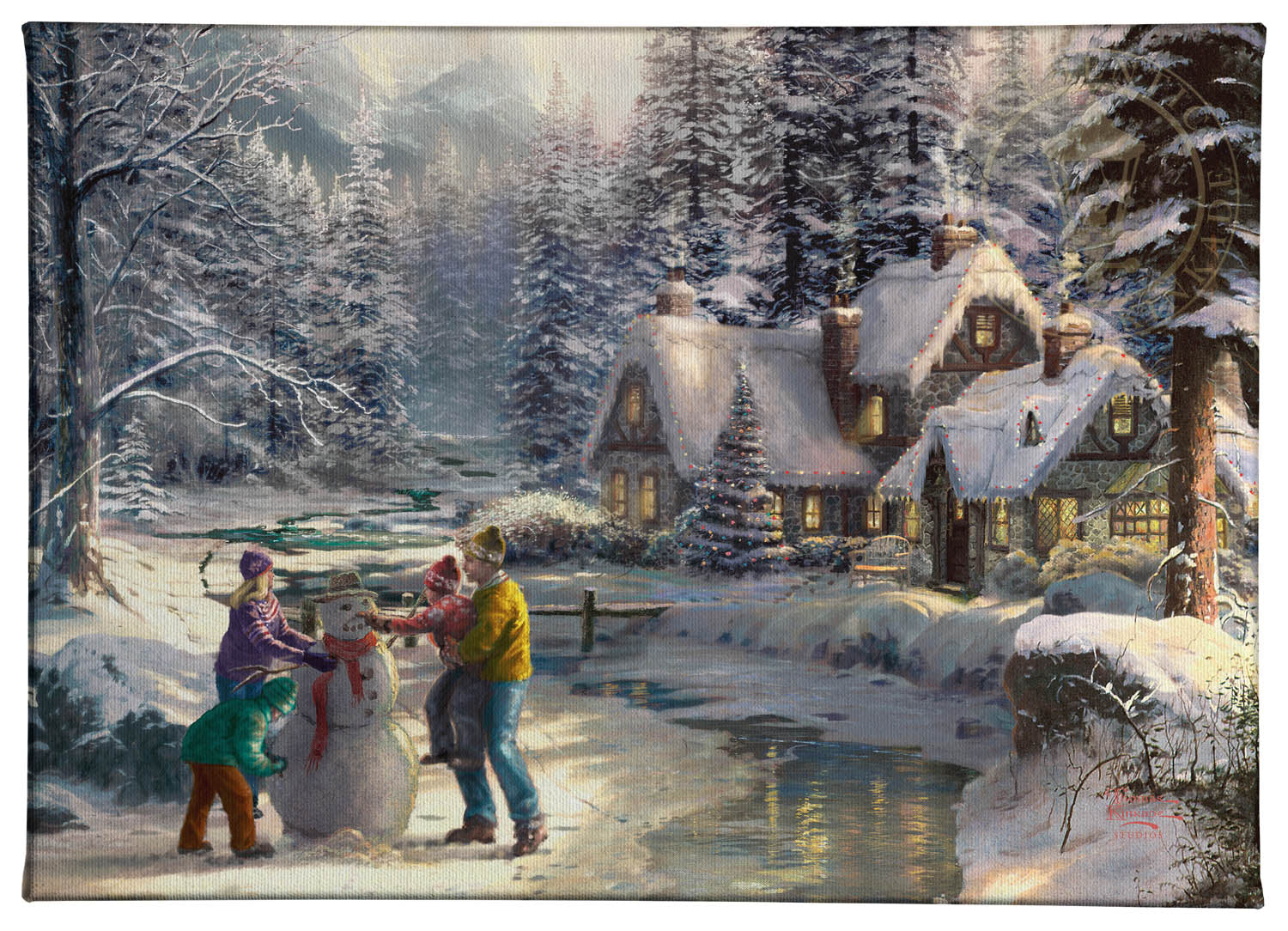 Holiday at Winter's Glen - 10' x 14' Gallery Wrapped Canvas – Thomas Kinkade Studios