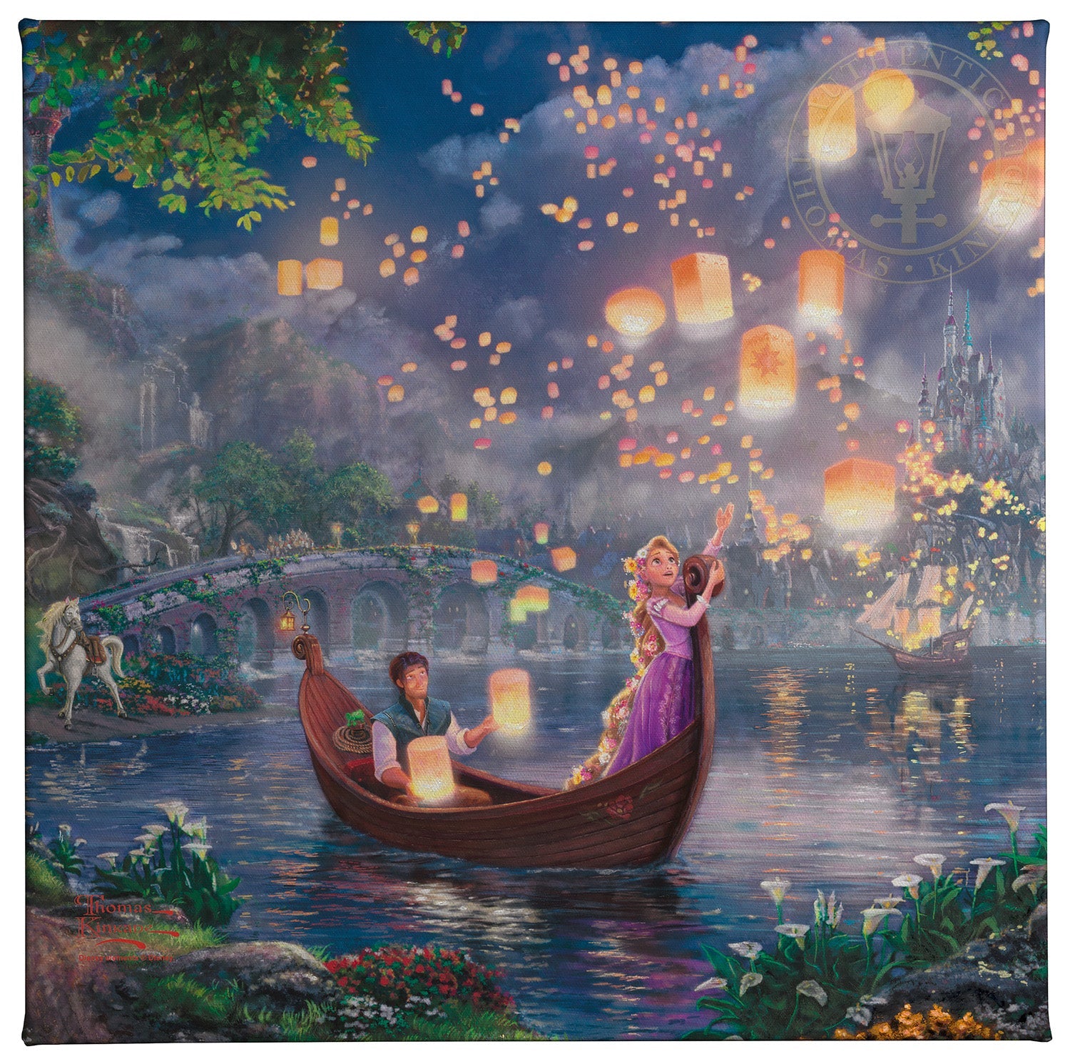 Disney Tangled 14" x 14" Gallery Wrapped Canvas – Thomas Kinkade Studios
