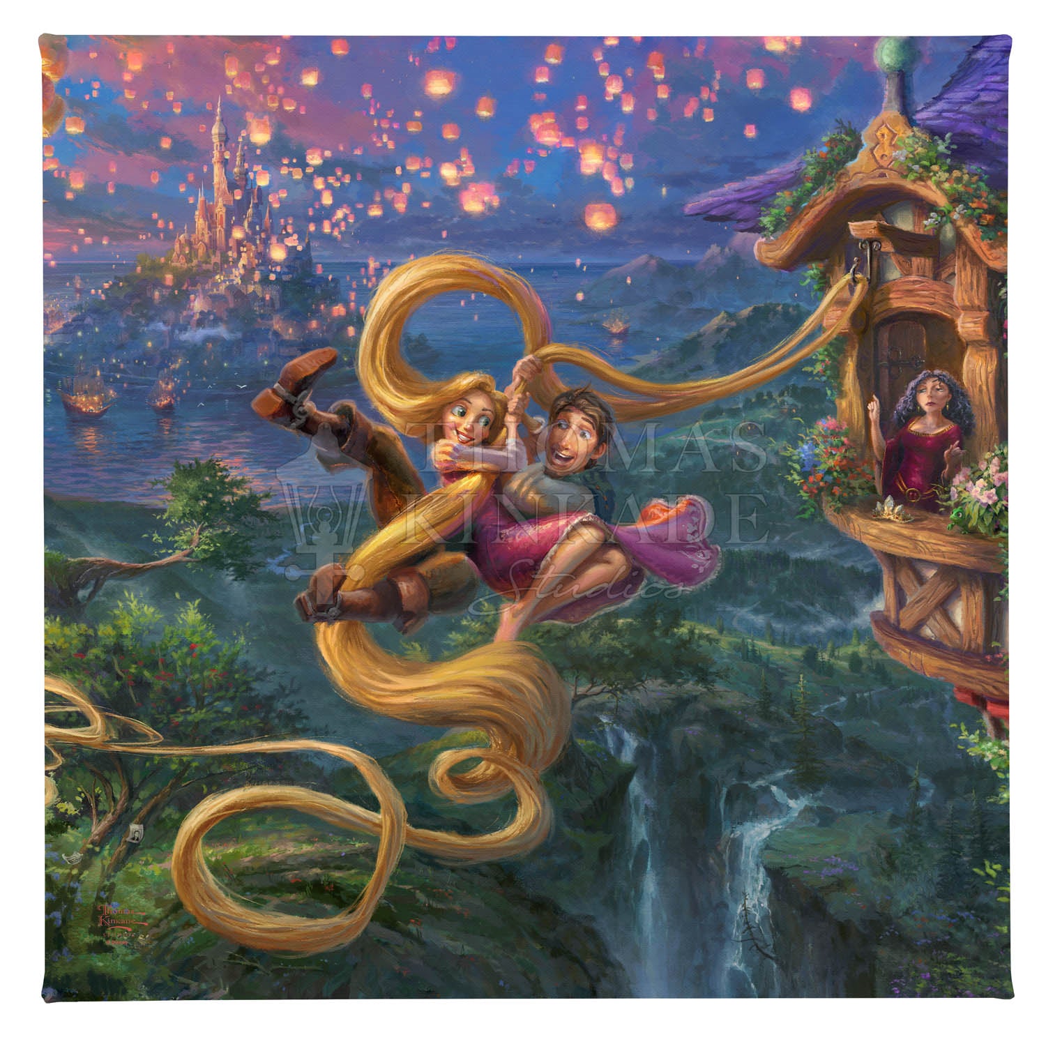 Disney Tangled up in Love 14" x 14" Gallery Wrapped Canvas – Thomas  Kinkade Studios