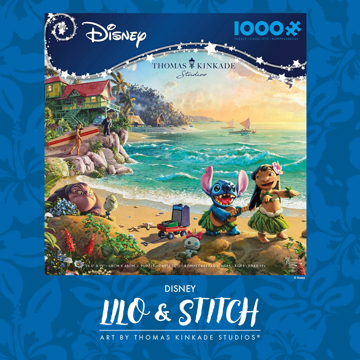 Ceaco Disney Lilo & Stitch Puzzle featuring art by Thomas Kinkade Stud ...