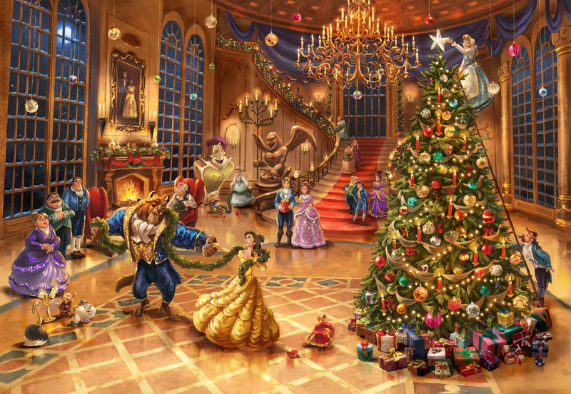Disney Beauty and the Beast Christmas Celebration by Thomas Kinkade Studios