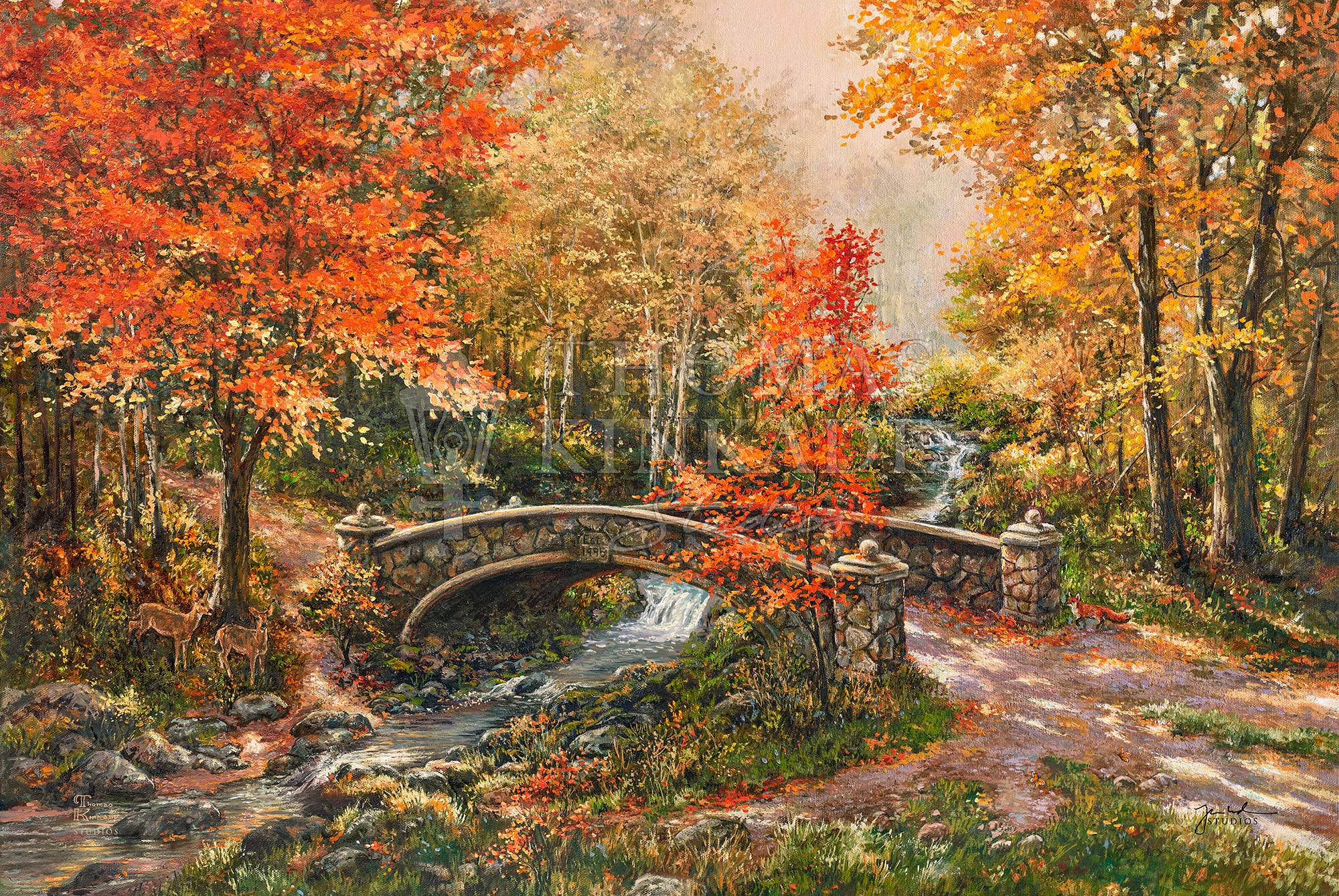 Fall at Fox Creek Bridge – Thomas Kinkade Studios