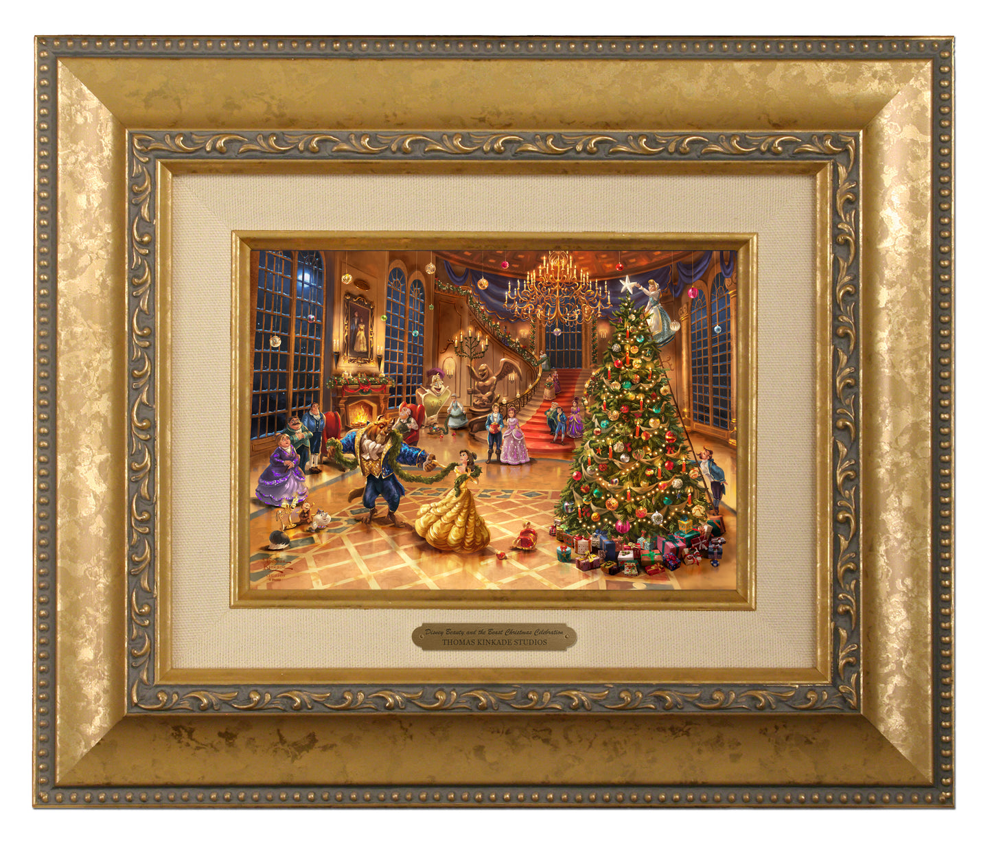158463_Disney Beauty and the Beast Christmas Celebration_5x7_BRUSHSTROKE_Framed_Gold.jpg