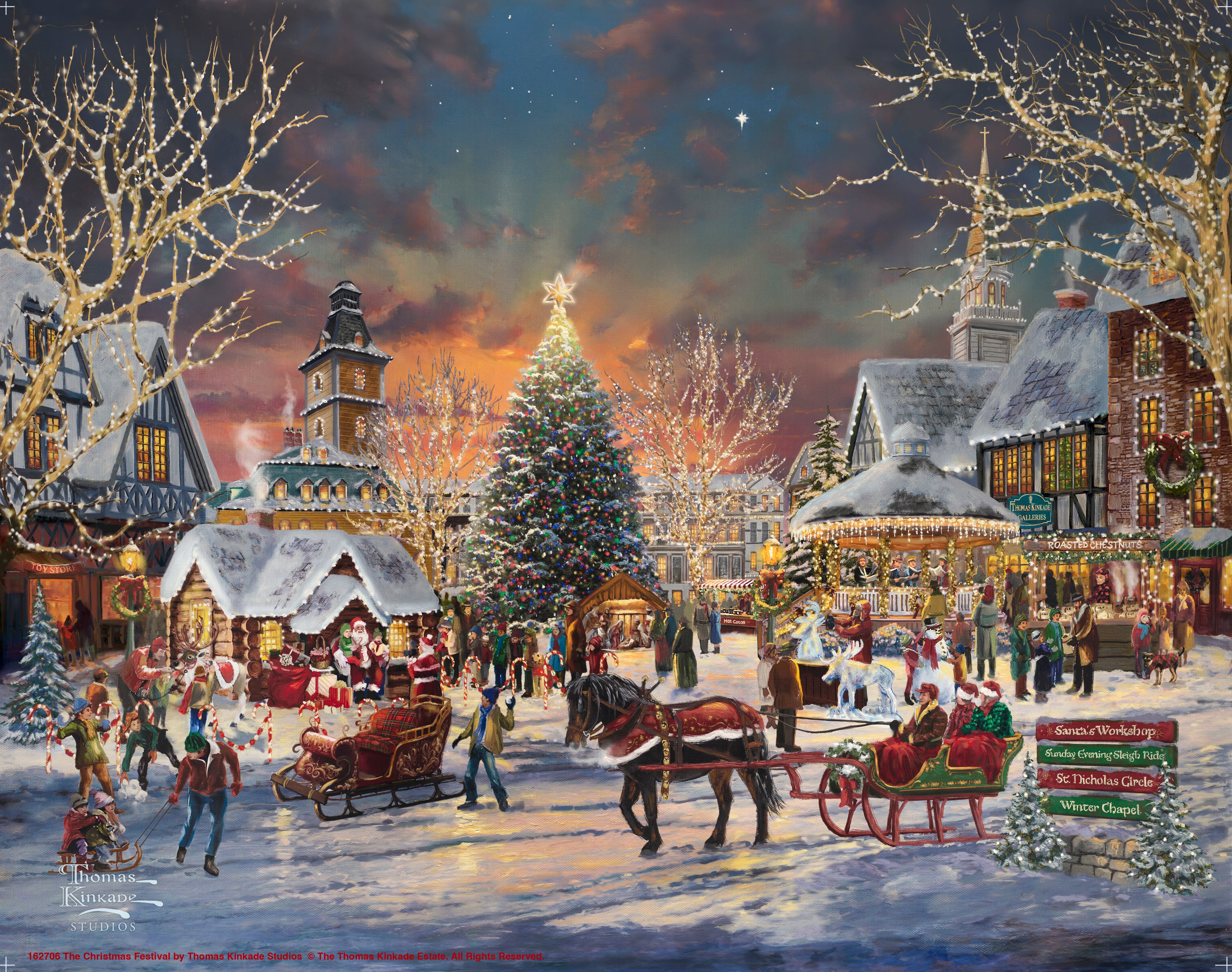 The Christmas Festival Art Prints Thomas Kinkade Studios