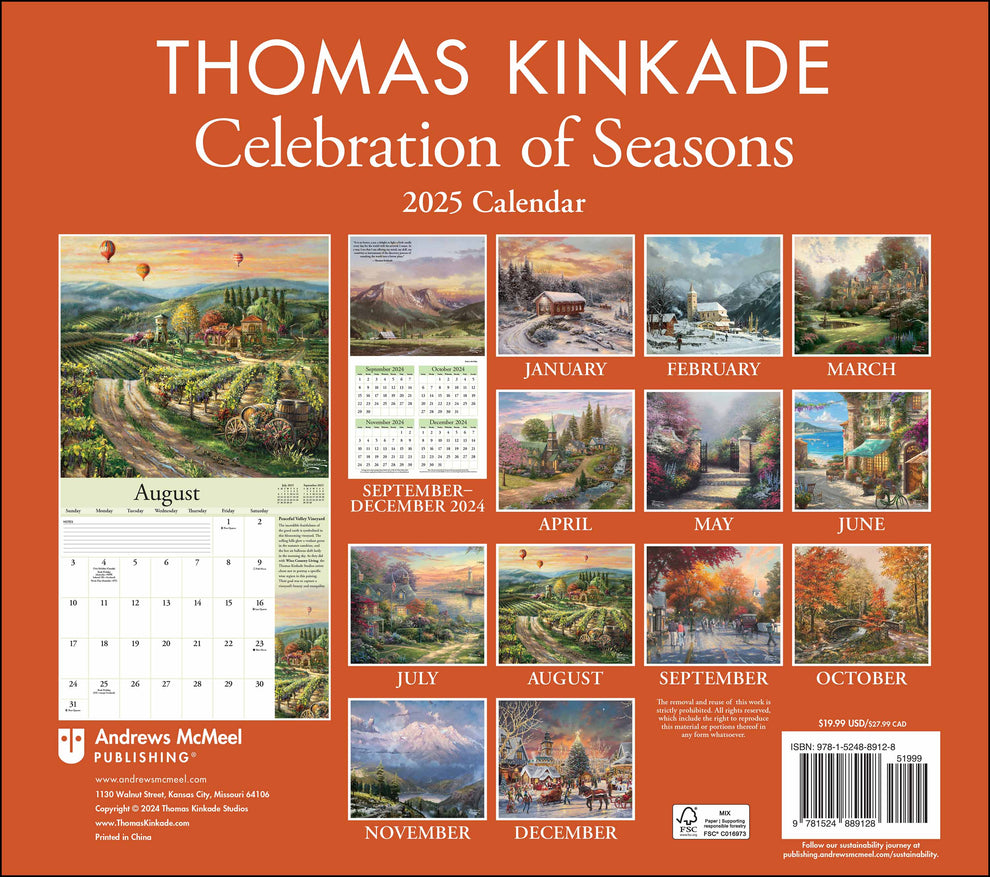 Thomas Kinkade Special Collector's Edition 2025 Deluxe Wall Calendar w