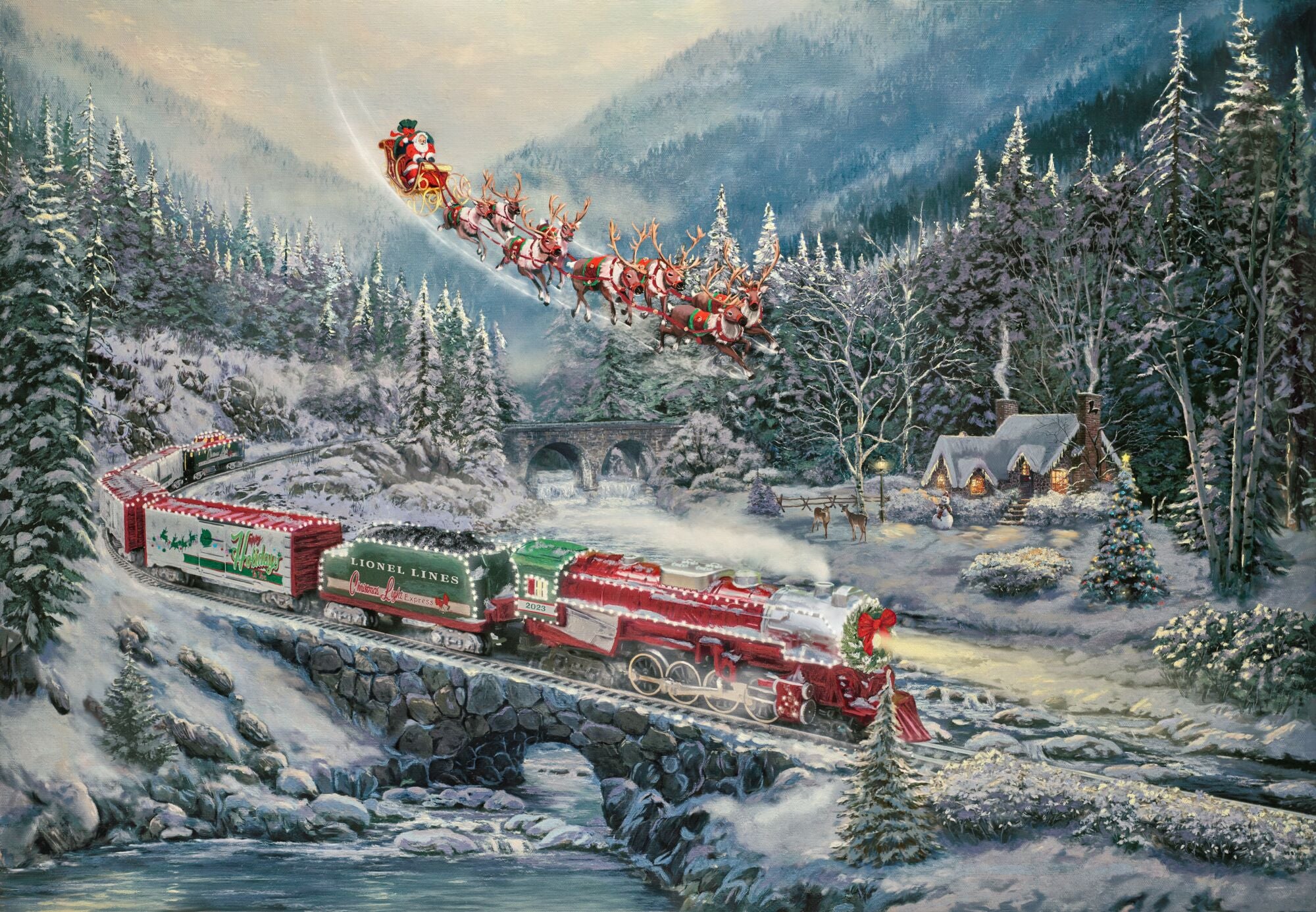 Christmas Light Express by Thomas Kinkade Studios