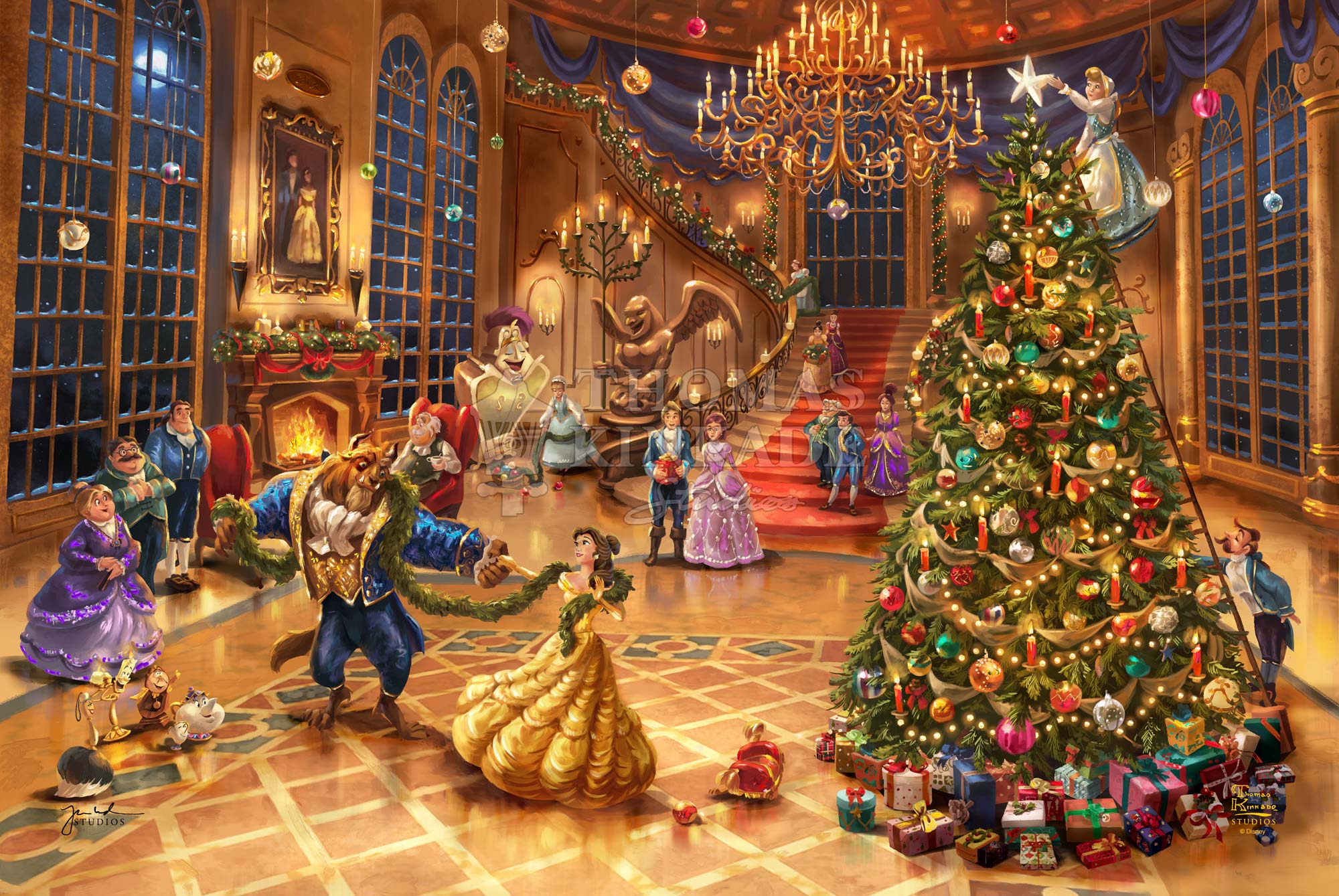 Disney Beauty and the Beast Christmas Celebration - Limited Edition Canvas