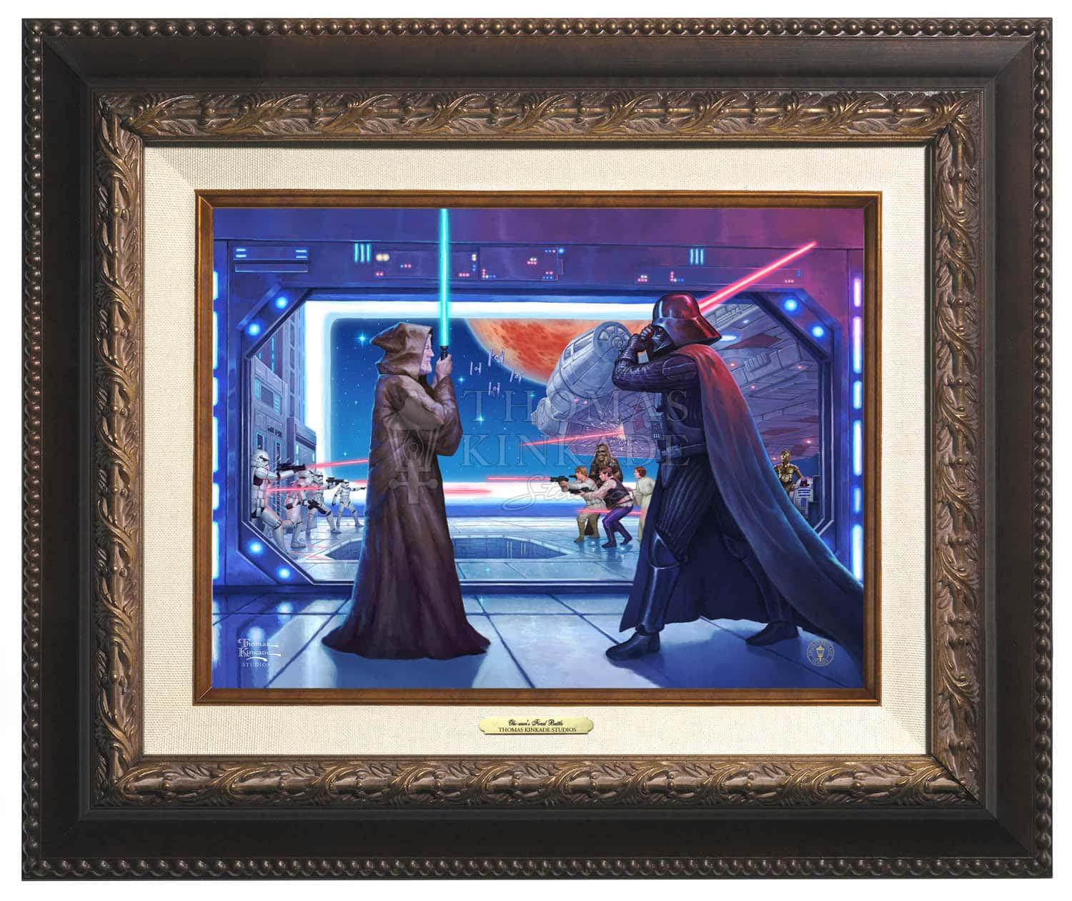 Anikan & Obi Wan Final Fight Quote newest Framed canvas