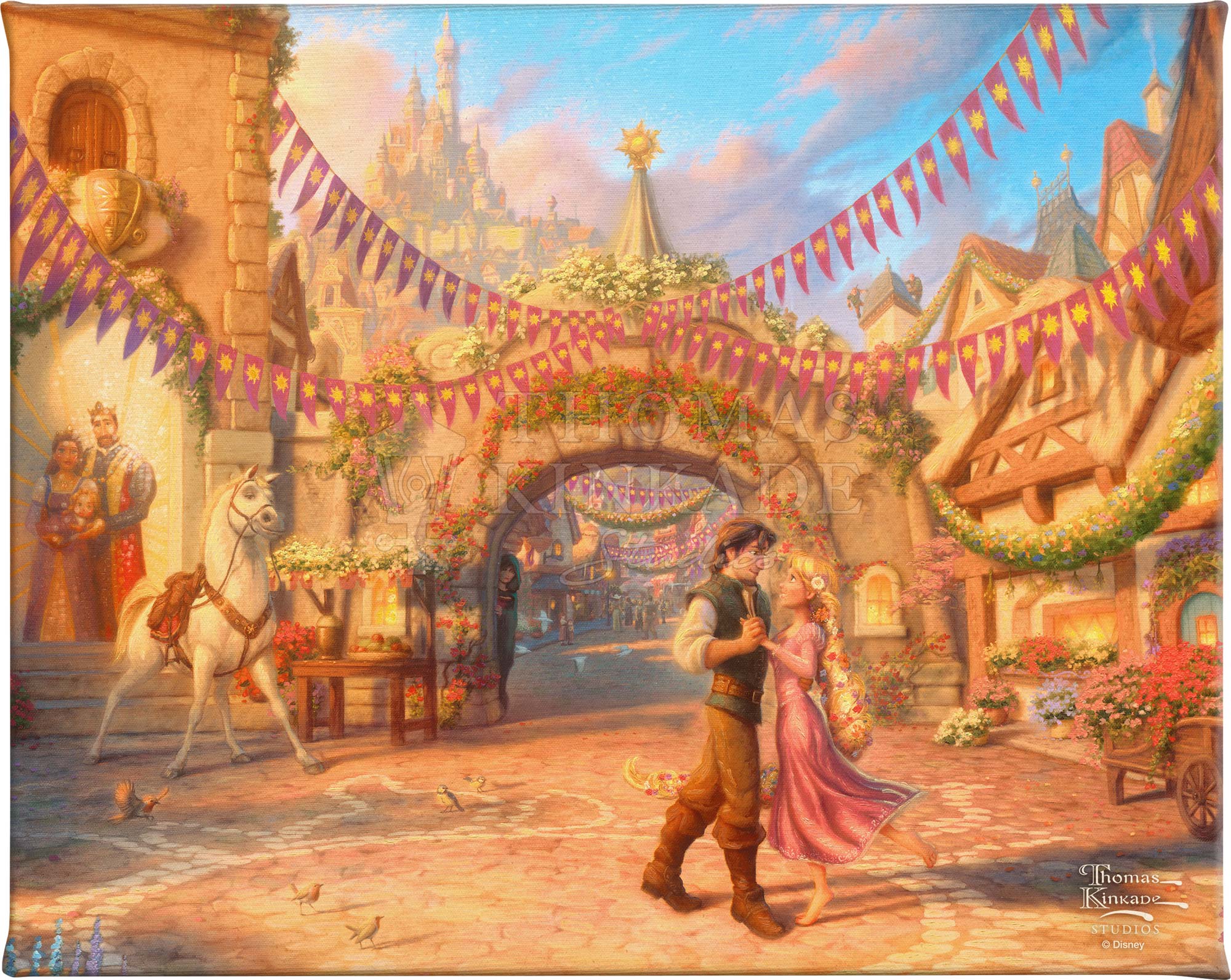 Disney Rapunzel Dancing in the Sunlit Courtyard 8" X 10" Gallery Wra – Thomas  Kinkade Studios