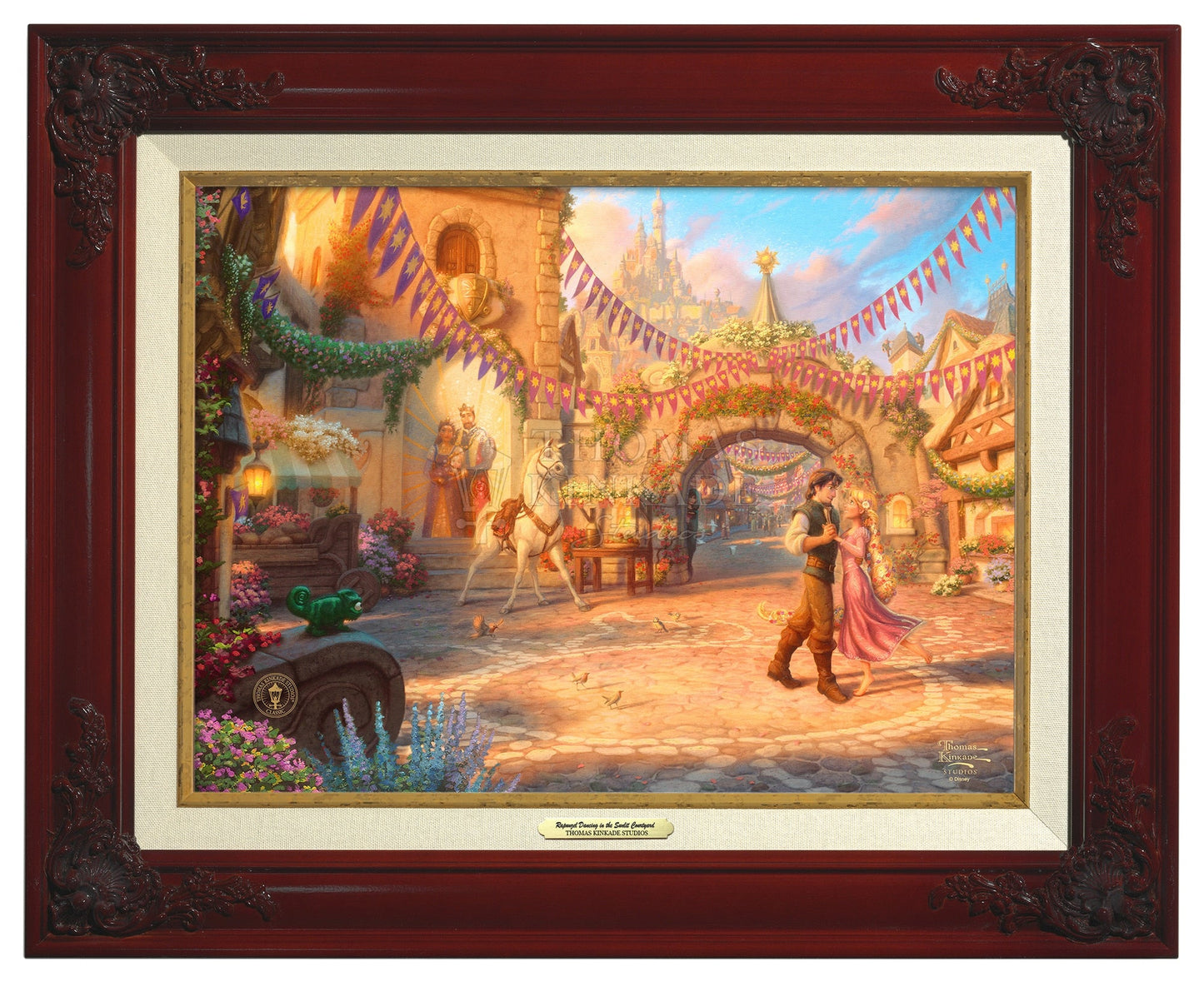 Thomas Kinkade Disney - Rapunzel Dancing in the Sunlit Courtyard