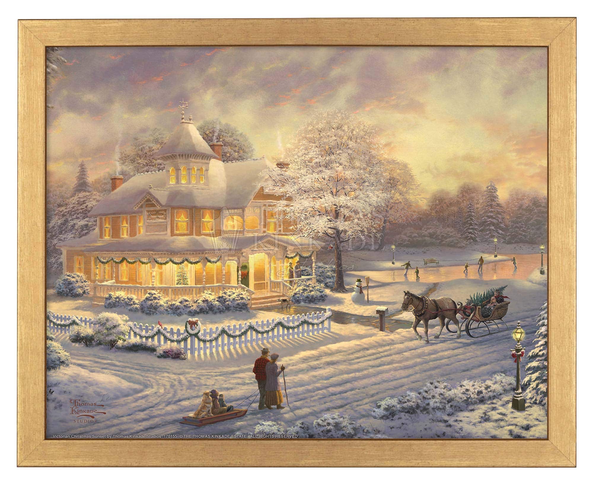 Outlet Thomas Kinkade - Victorian Christmas canvas 14x14