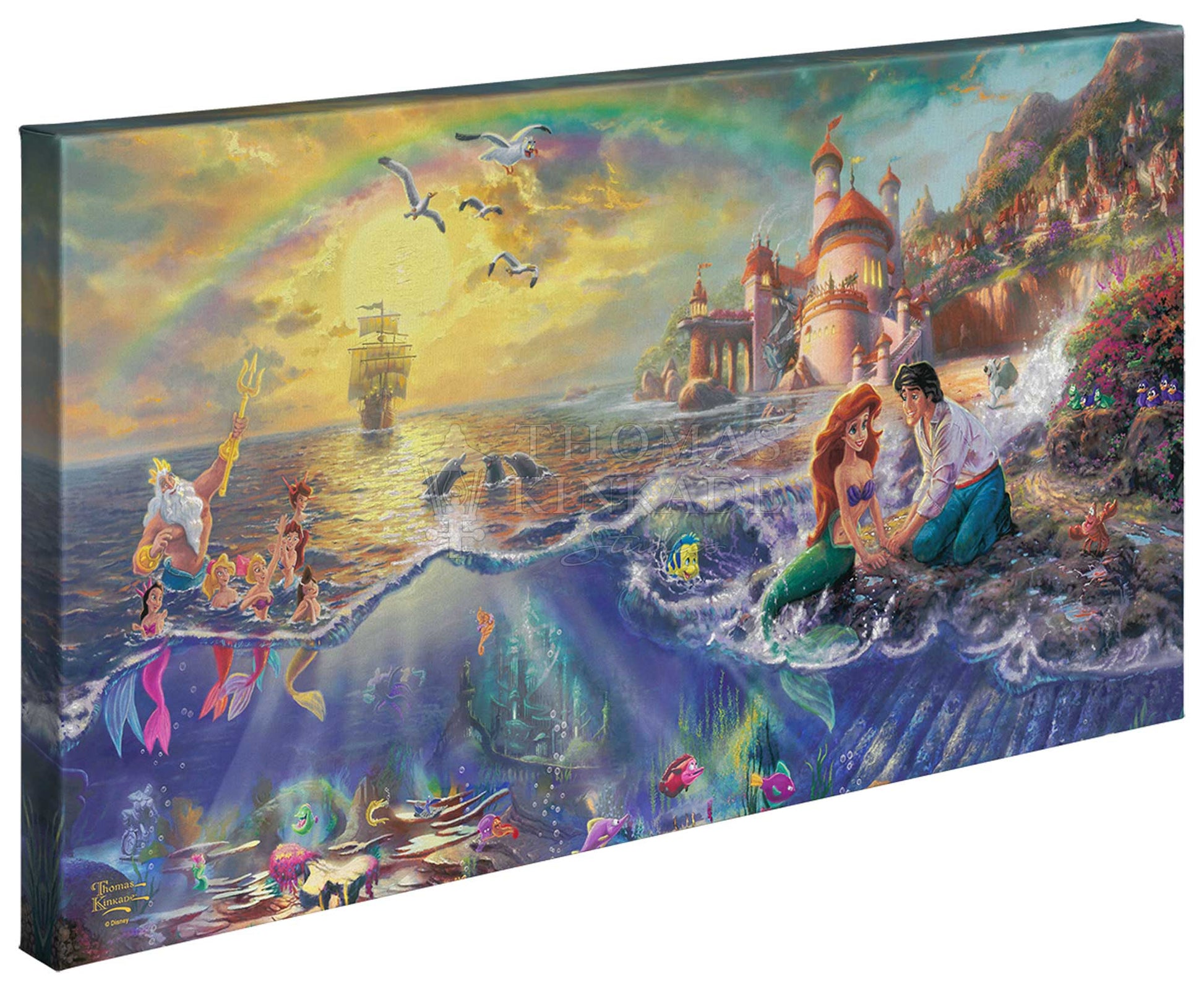 Disney The Little Mermaid 16 X 31 Gallery Wrapped Canvas Thomas Disney the little mermaid 16 x 31 gallery wrapped canvas thomas
