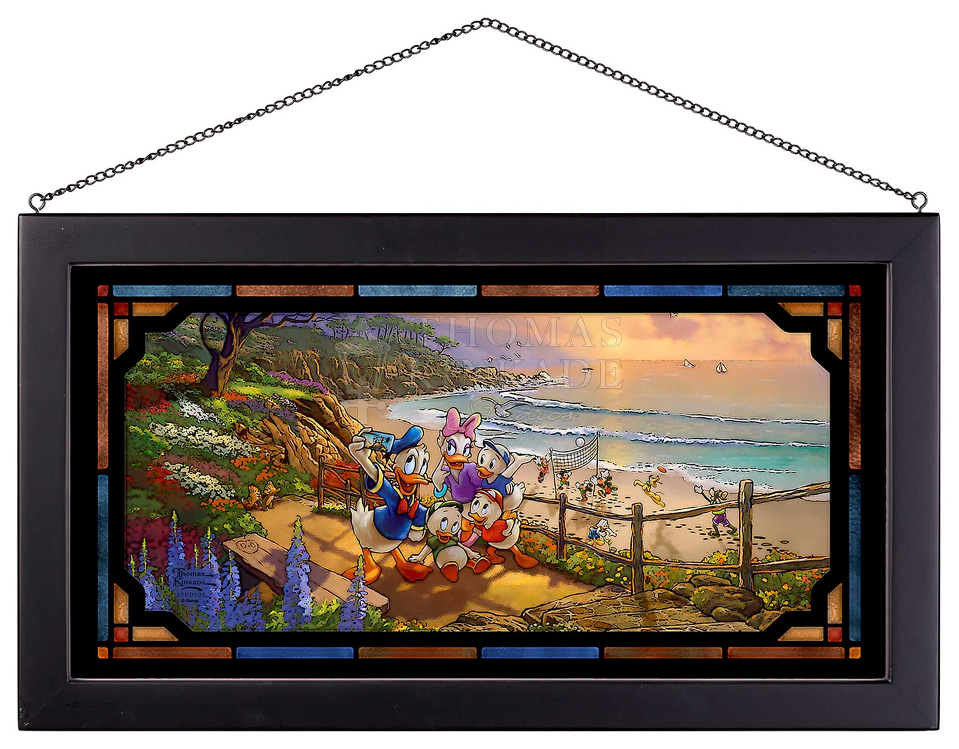 Disney Donald and Daisy - A Duck Day Afternoon - 13 x 23 Framed Glass Art