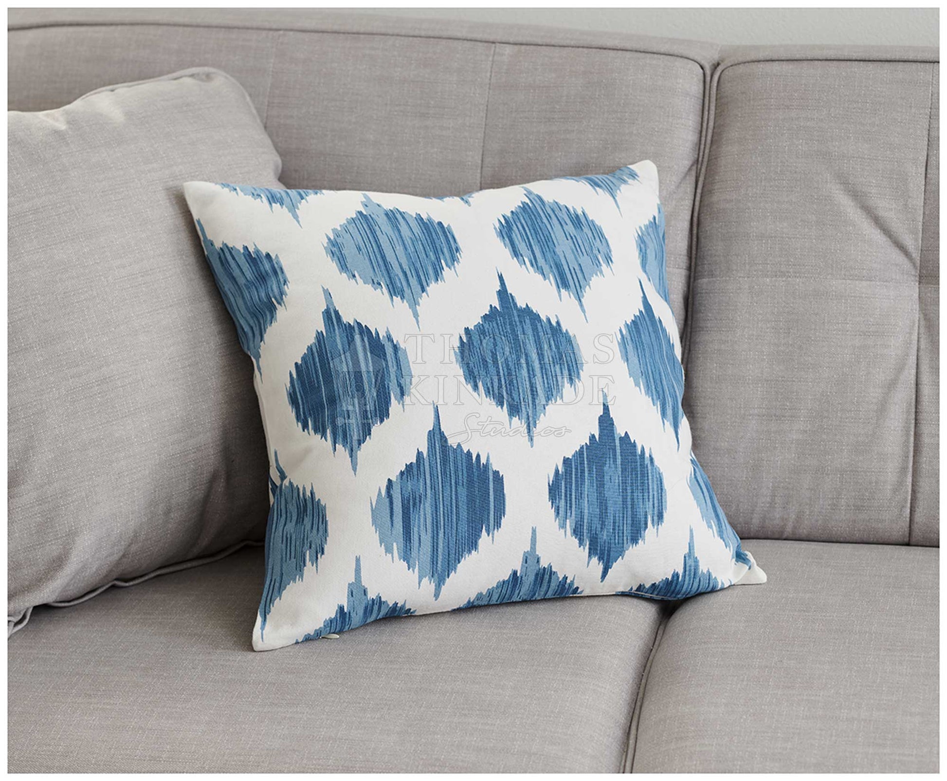 Noble House Ippolito Pillow in White and Blue