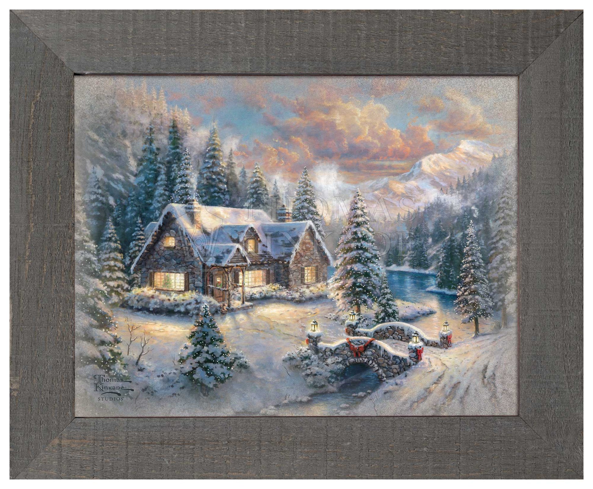 High Country Christmas - 12.5 high-country-christmas-12-5-x-16-framed-metal-print-thomas-kinkade-studios