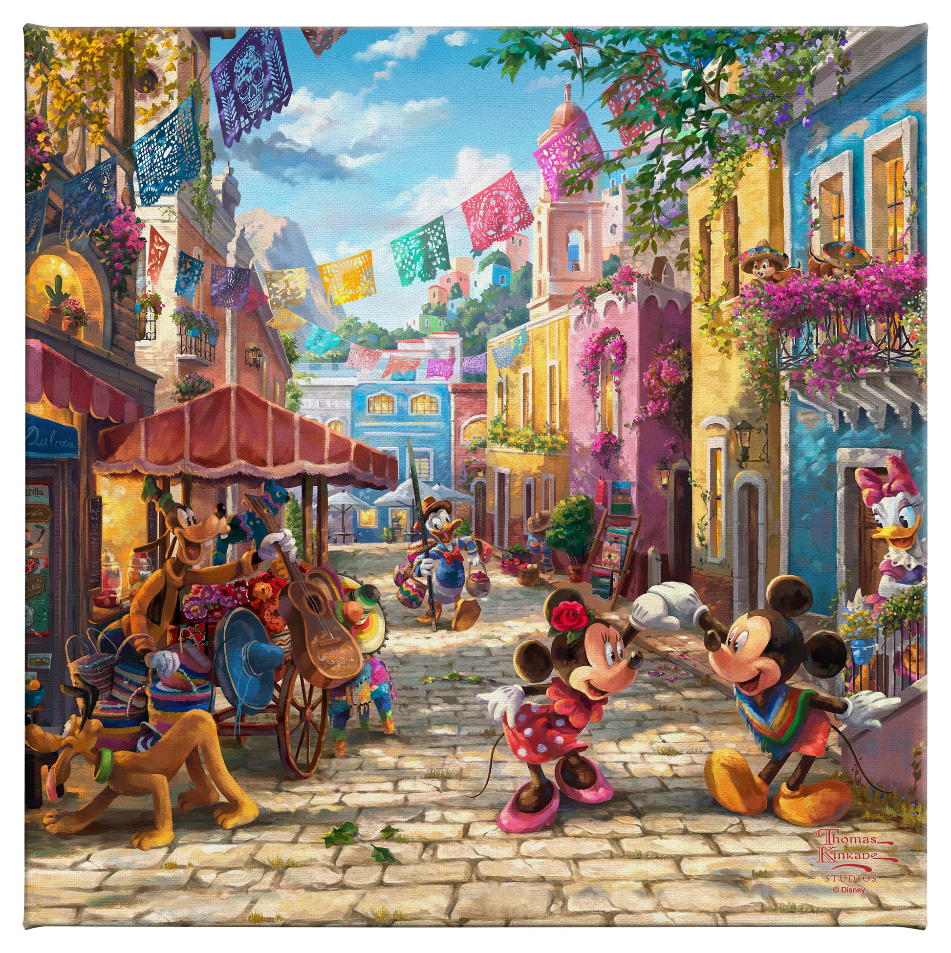Disney Mickey and Minnie in Mexico - 14" x 14" Gallery Wrapped Canvas ...