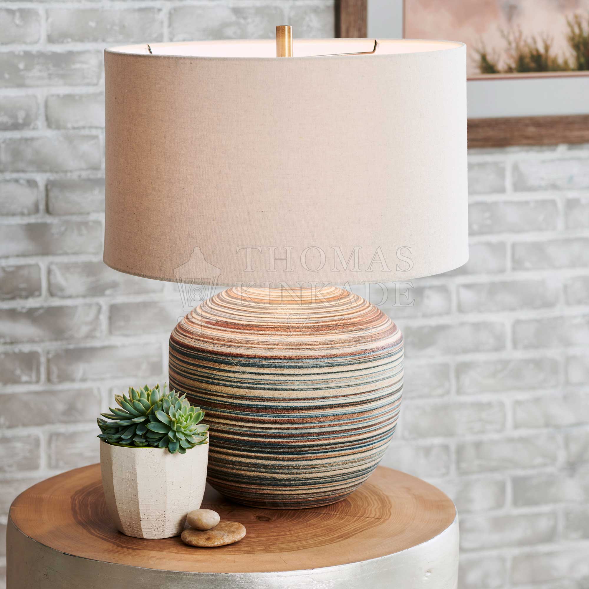 River rock deals lamp