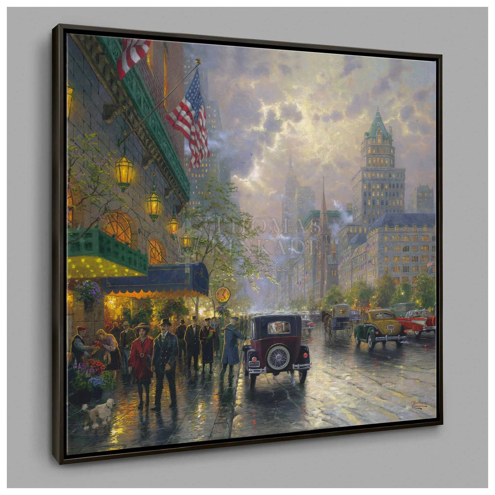 New York, Fifth Avenue - 36" x 36" Canvas Wall Mural (Onyx Black Frame