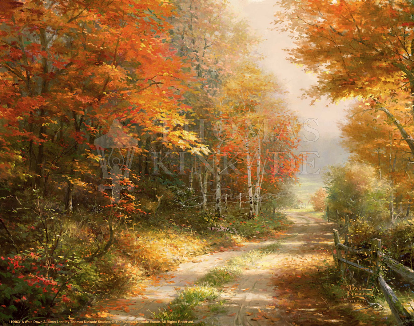 A Walk Down Autumn Lane - Art Prints - Unframed Art Print – Thomas ...