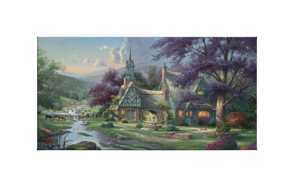 Clocktower Cottage 16" x 31" Gallery Wrapped Canvas Thomas Kinkade
