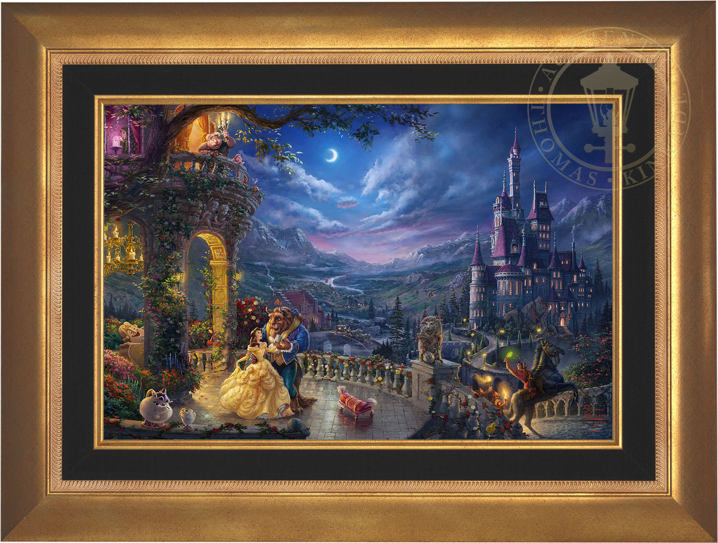 Beauty and the Beast Dancing in the Moonlight'' Gallery Wrapped Canvas by  Thomas Kinkade Studios