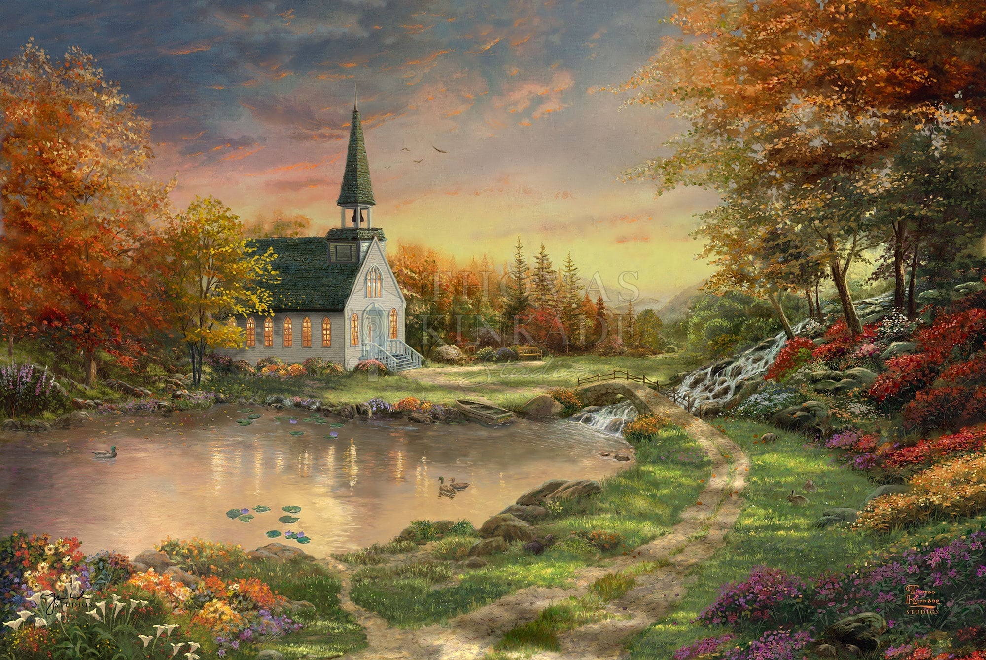 Chapel of Reflection - Limited Edition Canvas – Thomas Kinkade Studios