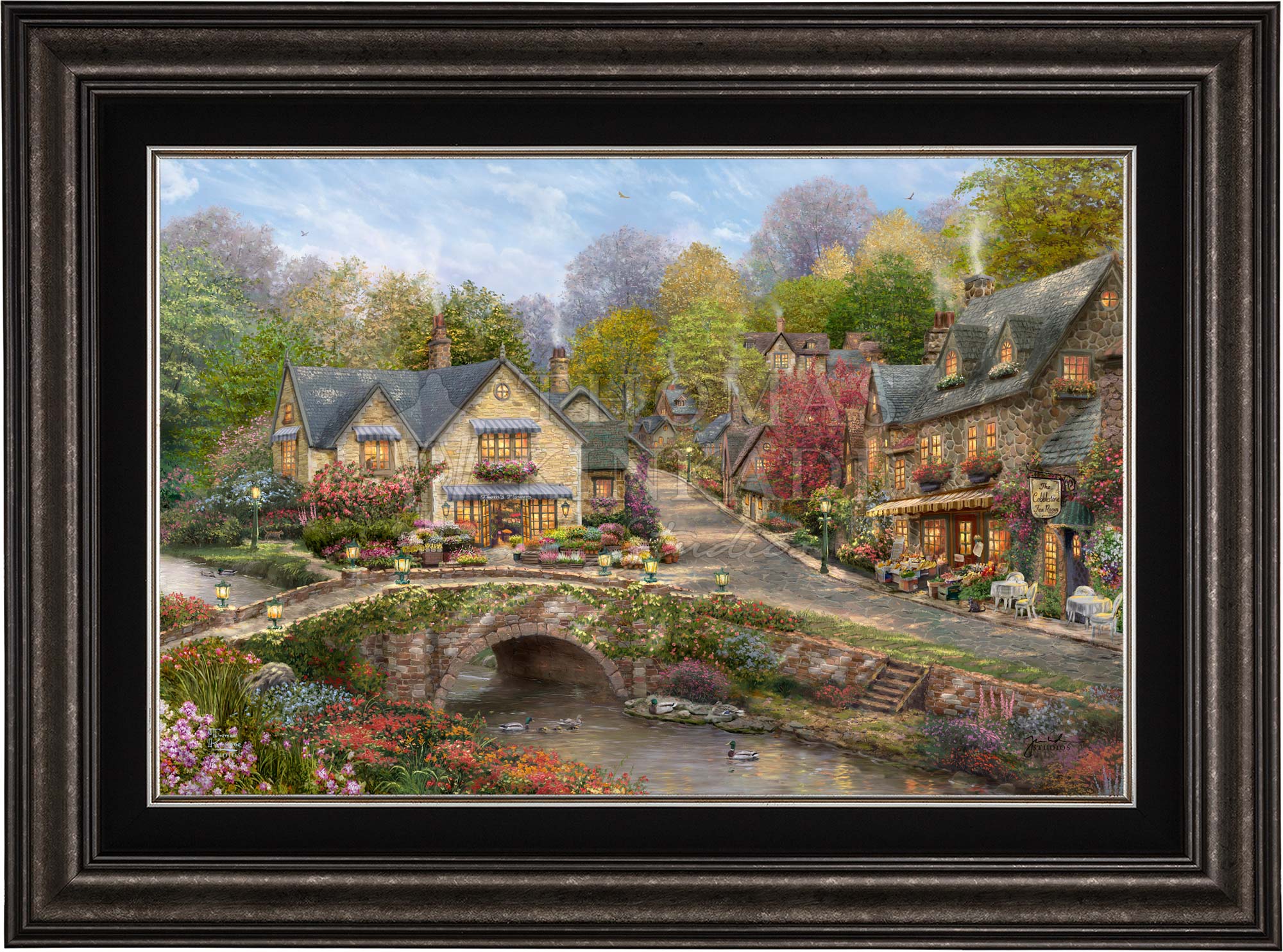 Summer in Cobblestone Village - Limited Edition Canvas