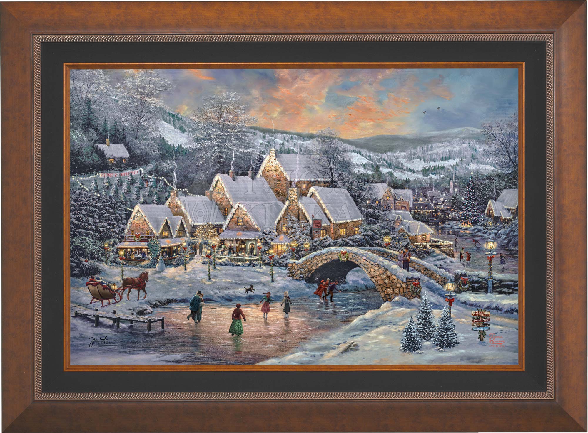 Christmas At Lamplight Village - Limited Edition Canvas – Thomas ...