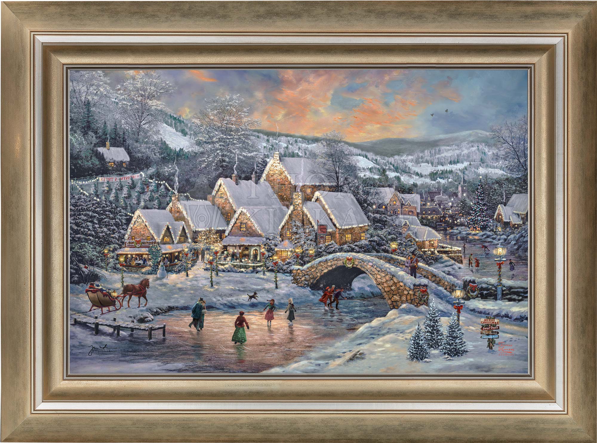 Christmas At Lamplight Village - Limited Edition Canvas – Thomas ...