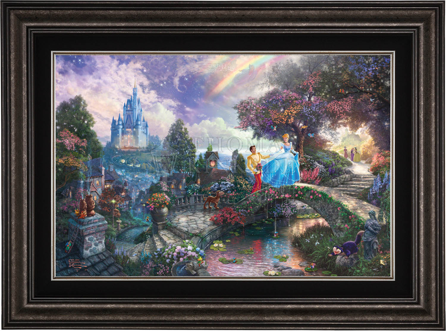 Signed hot Thomas Kinkade Disney Cinderella Wishes Upon A Dream wrapped canvas