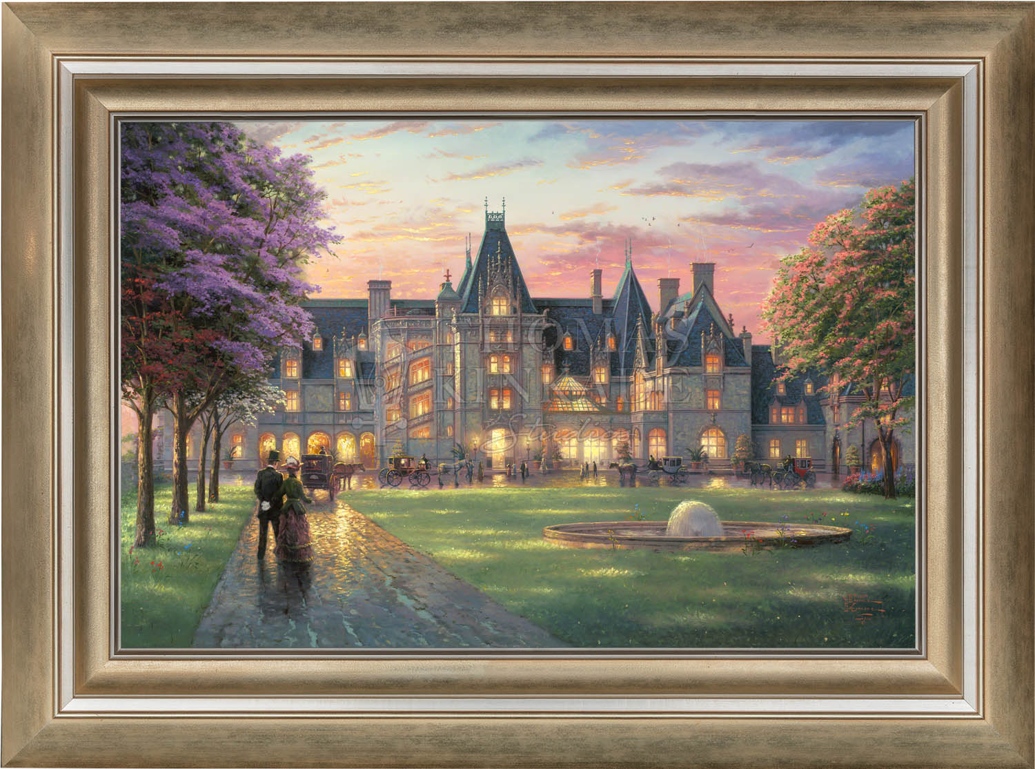 Elegant Evening At Biltmore Limited Edition Canvas Thomas Kinkade   Canvas Eleeve Brsgld 1 