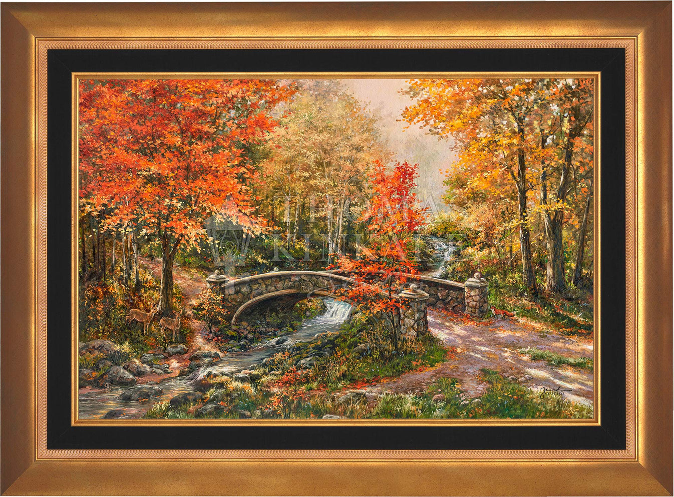 Fall at Fox Creek Bridge - Limited Edition Canvas – Thomas Kinkade Studios