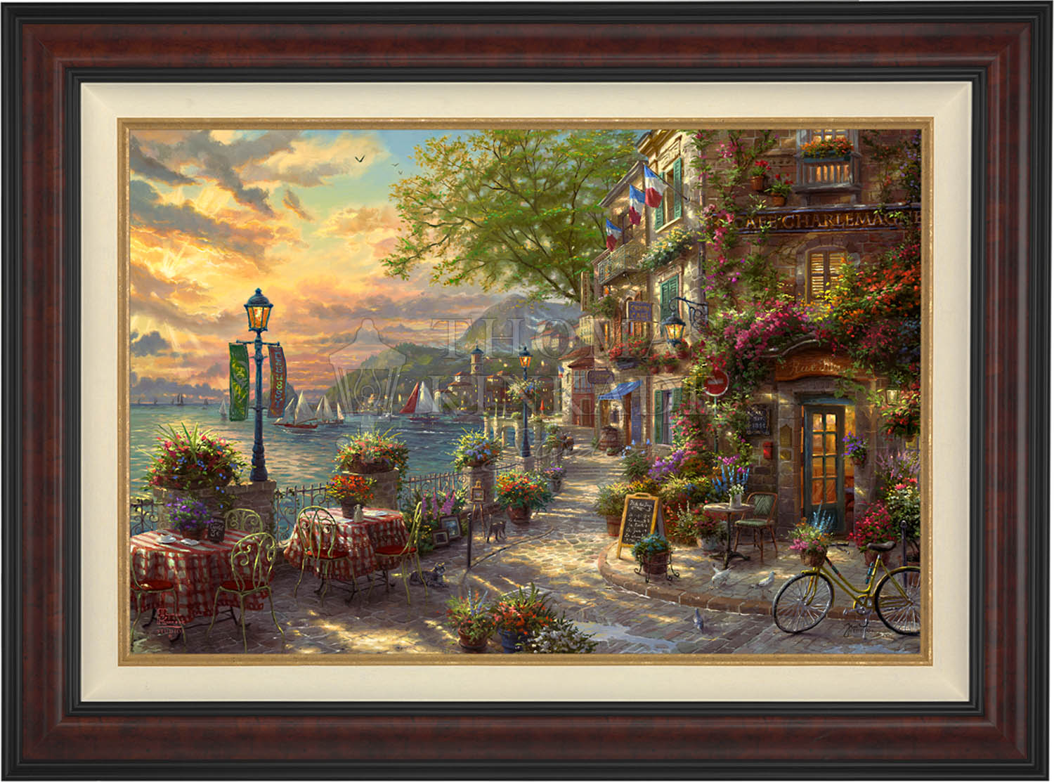 French Riviera Café - Limited Edition Canvas – Thomas Kinkade Studios