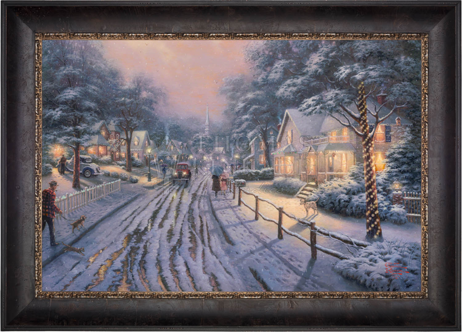 Hometown Christmas Memories Limited Edition Canvas Thomas Kinkade   Canvas Htcmem Cabernet 3 