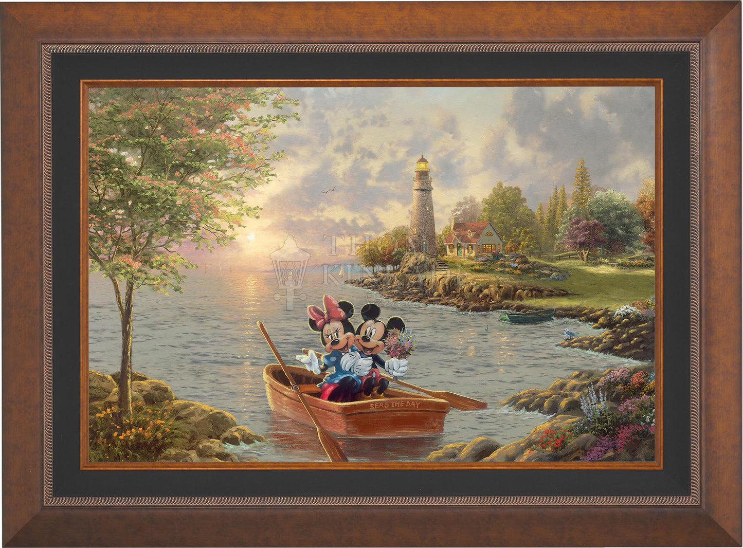 Disney Mickey and Minnie Lighthouse Cove - Jewel Edition Art | Thomas Kinkade Studios® Online Store