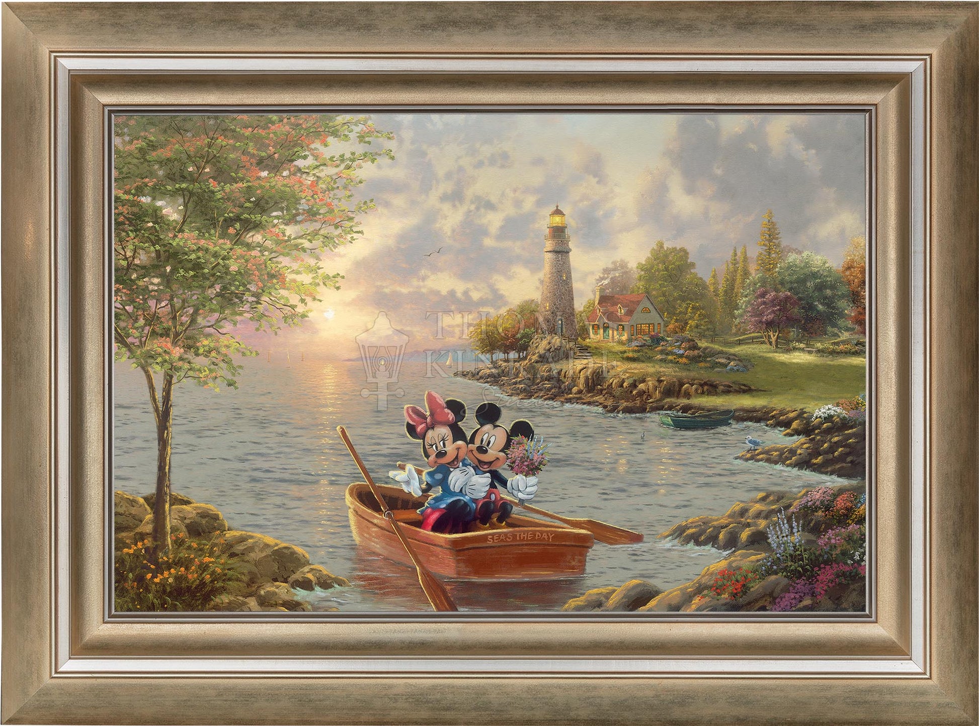 Disney Mickey and Minnie Lighthouse Cove - Jewel Edition Art | Thomas Kinkade Studios® Online Store