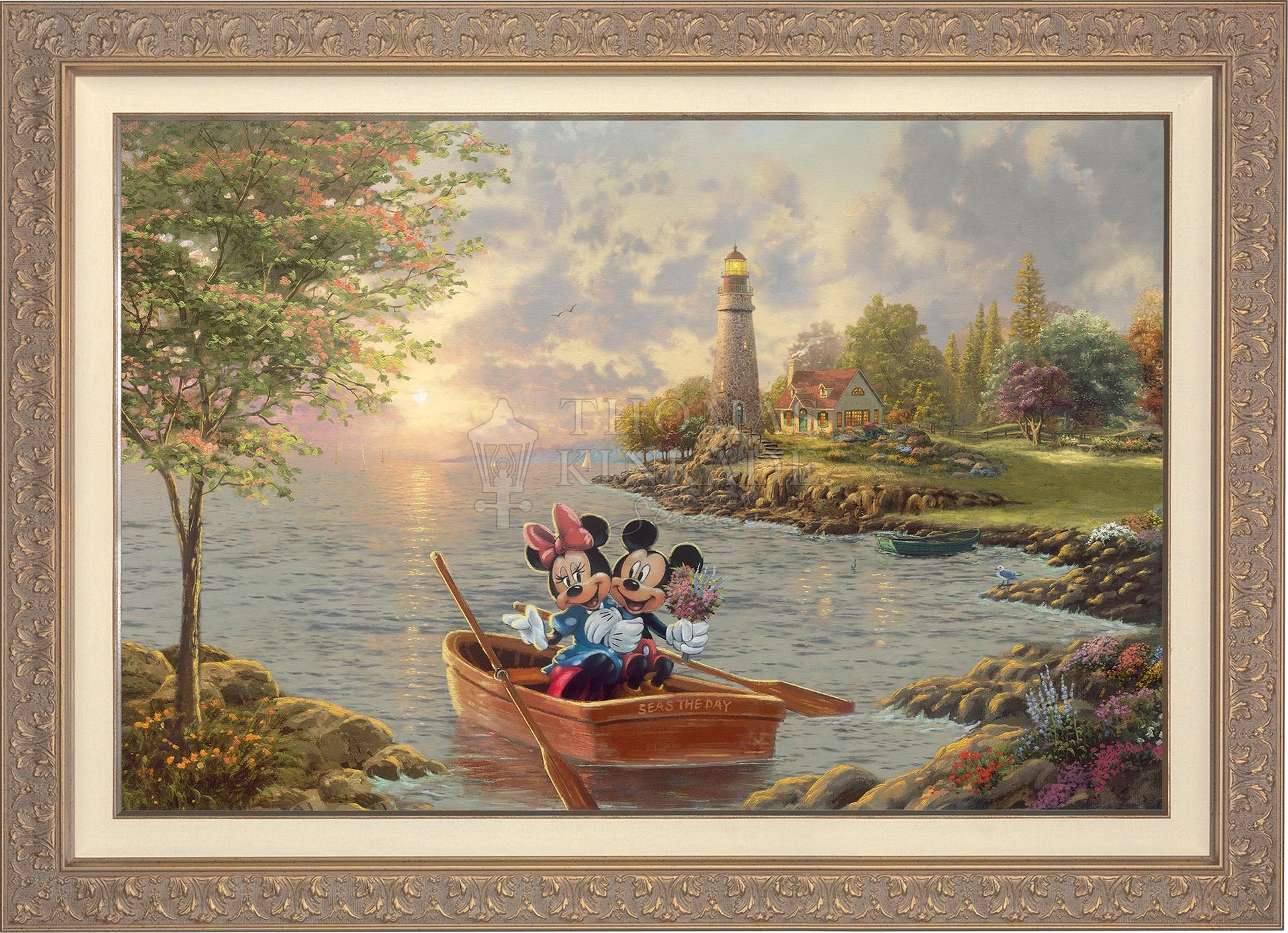 Disney Mickey and Minnie Lighthouse Cove - Jewel Edition Art | Thomas Kinkade Studios® Online Store