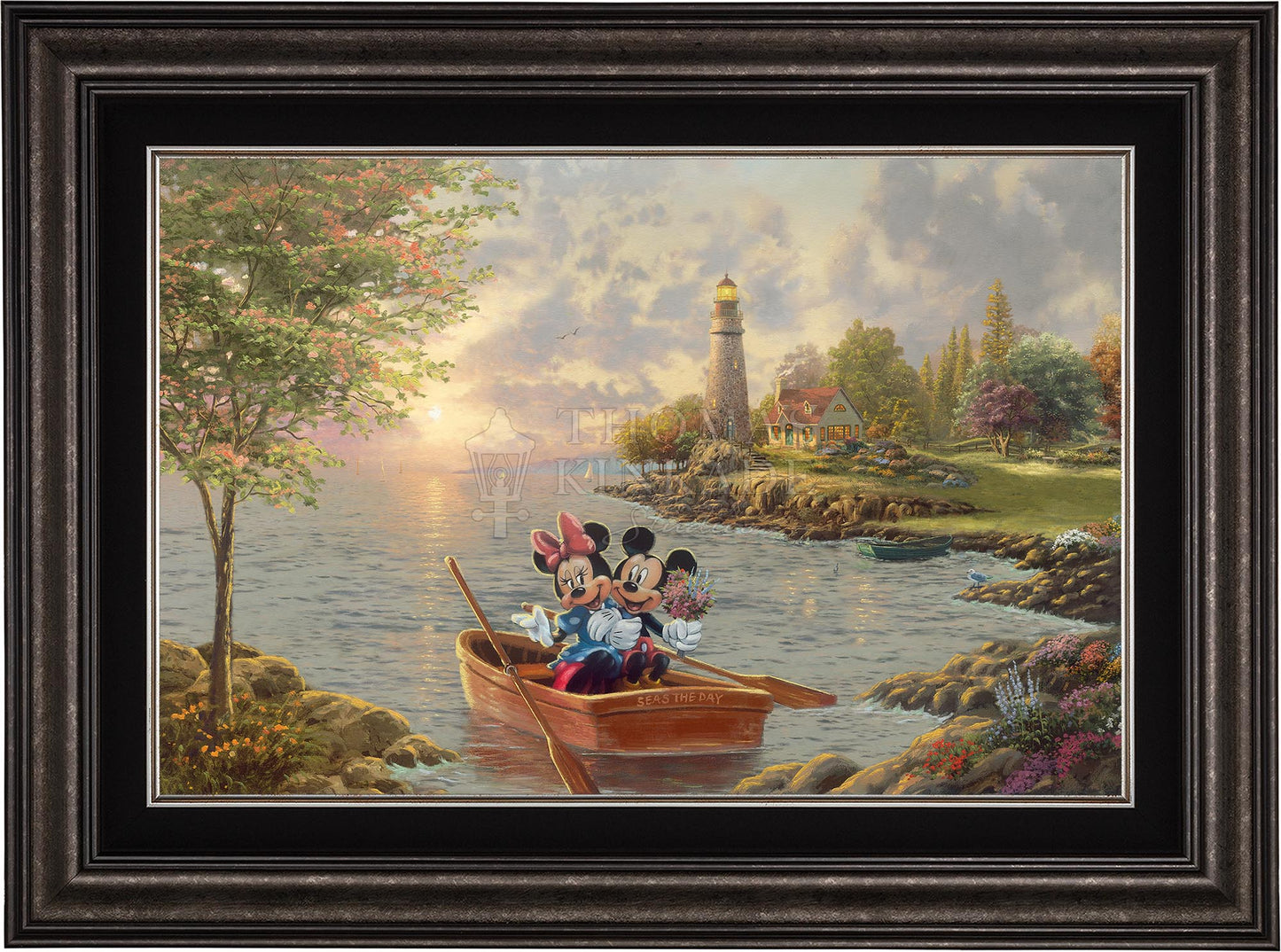 Disney Mickey and Minnie Lighthouse Cove - Jewel Edition Art | Thomas Kinkade Studios® Online Store