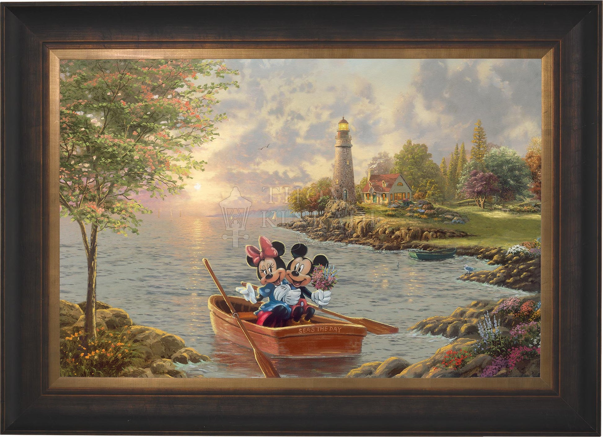 Disney Mickey and Minnie Lighthouse Cove - Jewel Edition Art | Thomas Kinkade Studios® Online Store