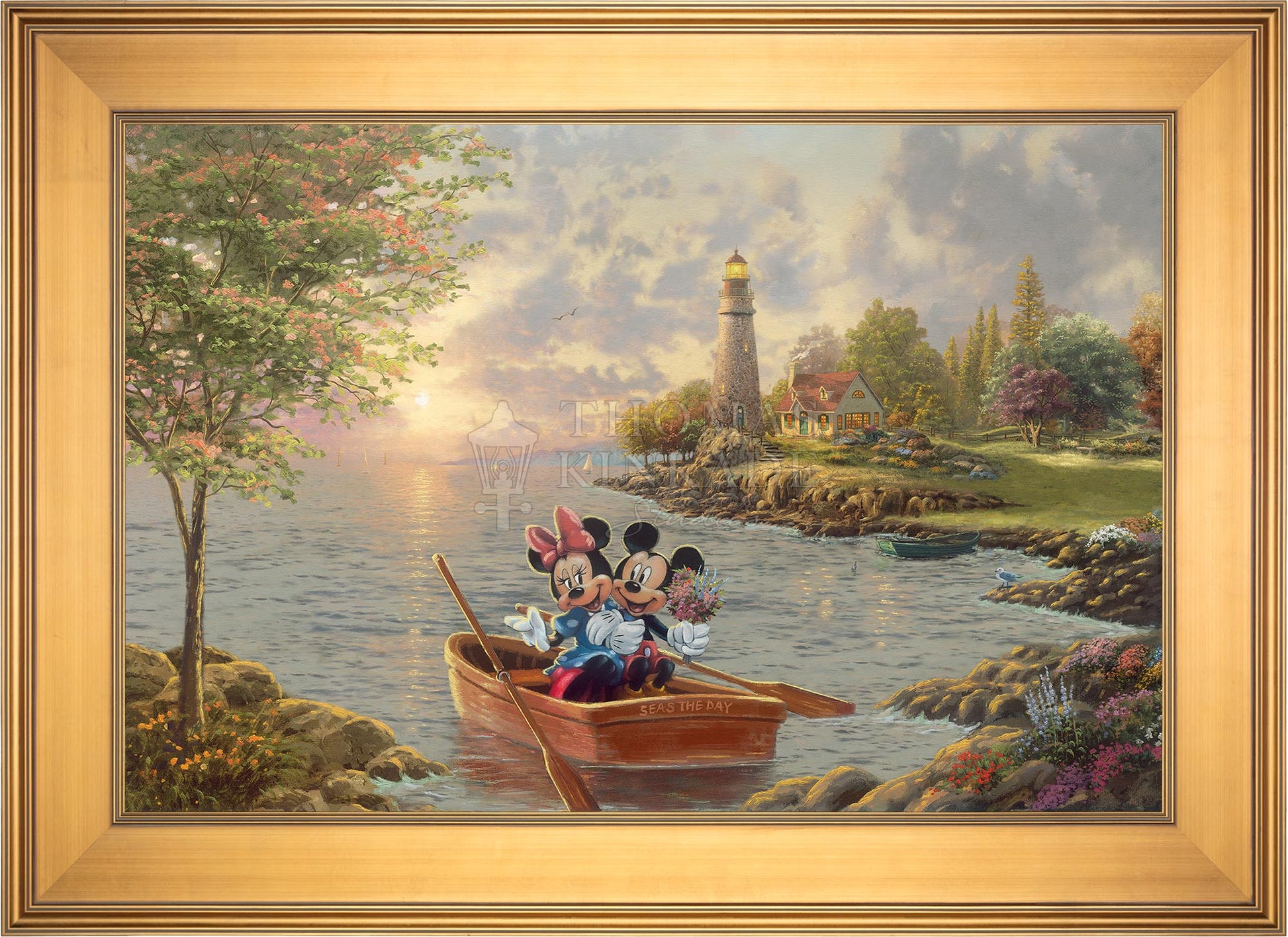 Disney Mickey and Minnie Lighthouse Cove - Jewel Edition Art | Thomas Kinkade Studios® Online Store