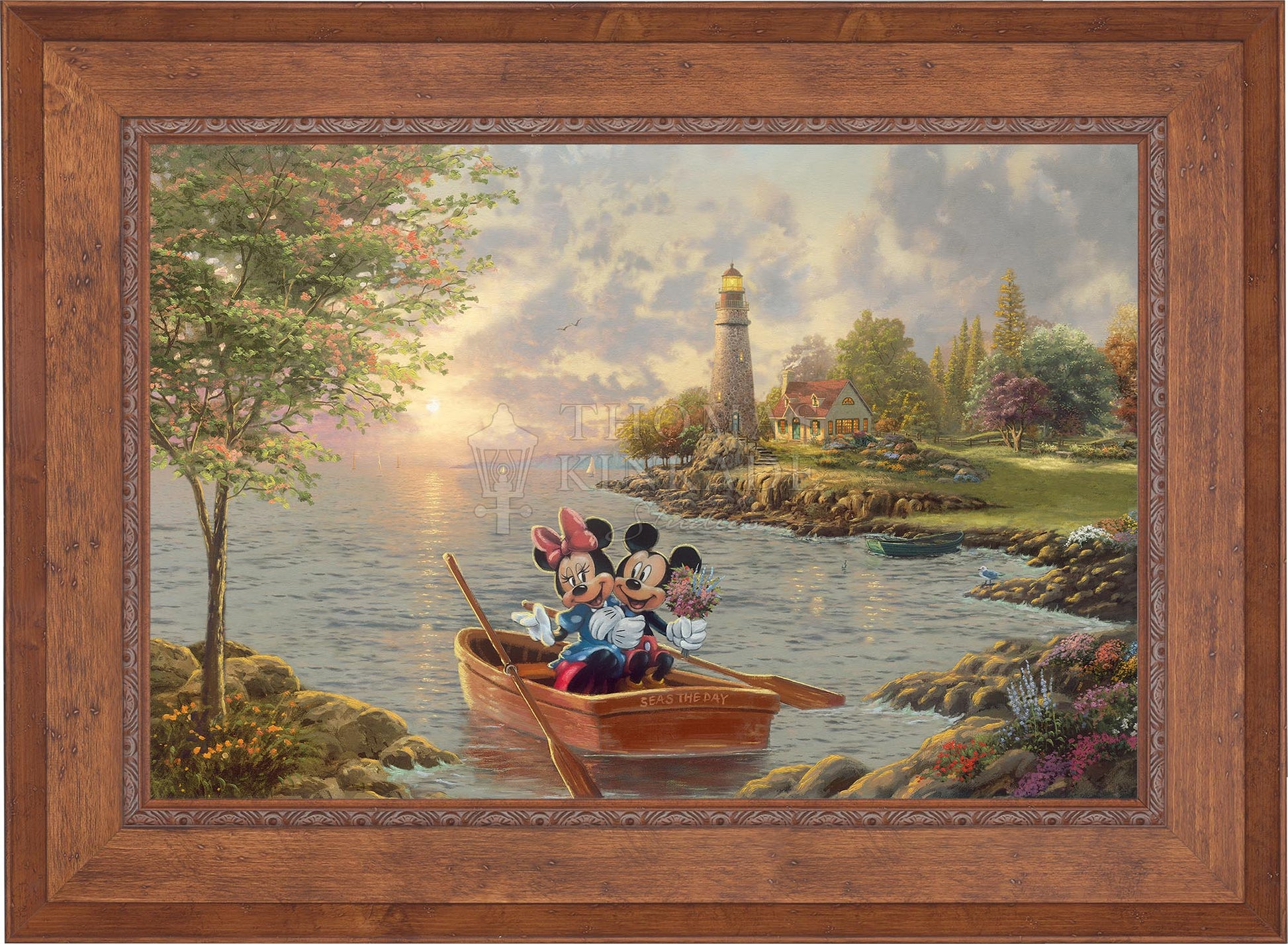 Disney Mickey and Minnie Lighthouse Cove - Jewel Edition Art | Thomas Kinkade Studios® Online Store